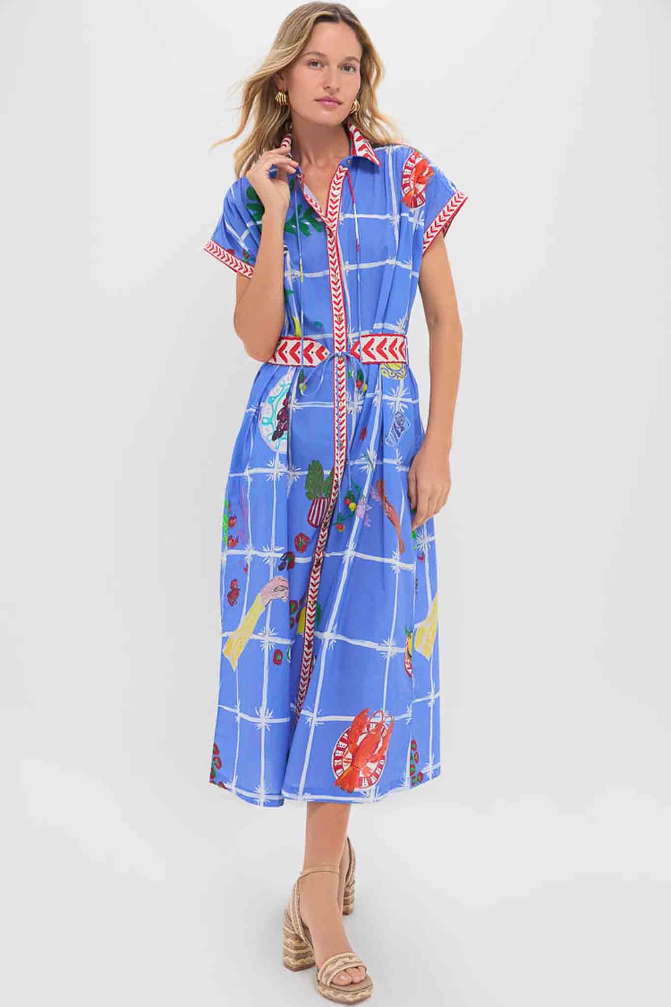 Picnic Blue Valerie Kaftan