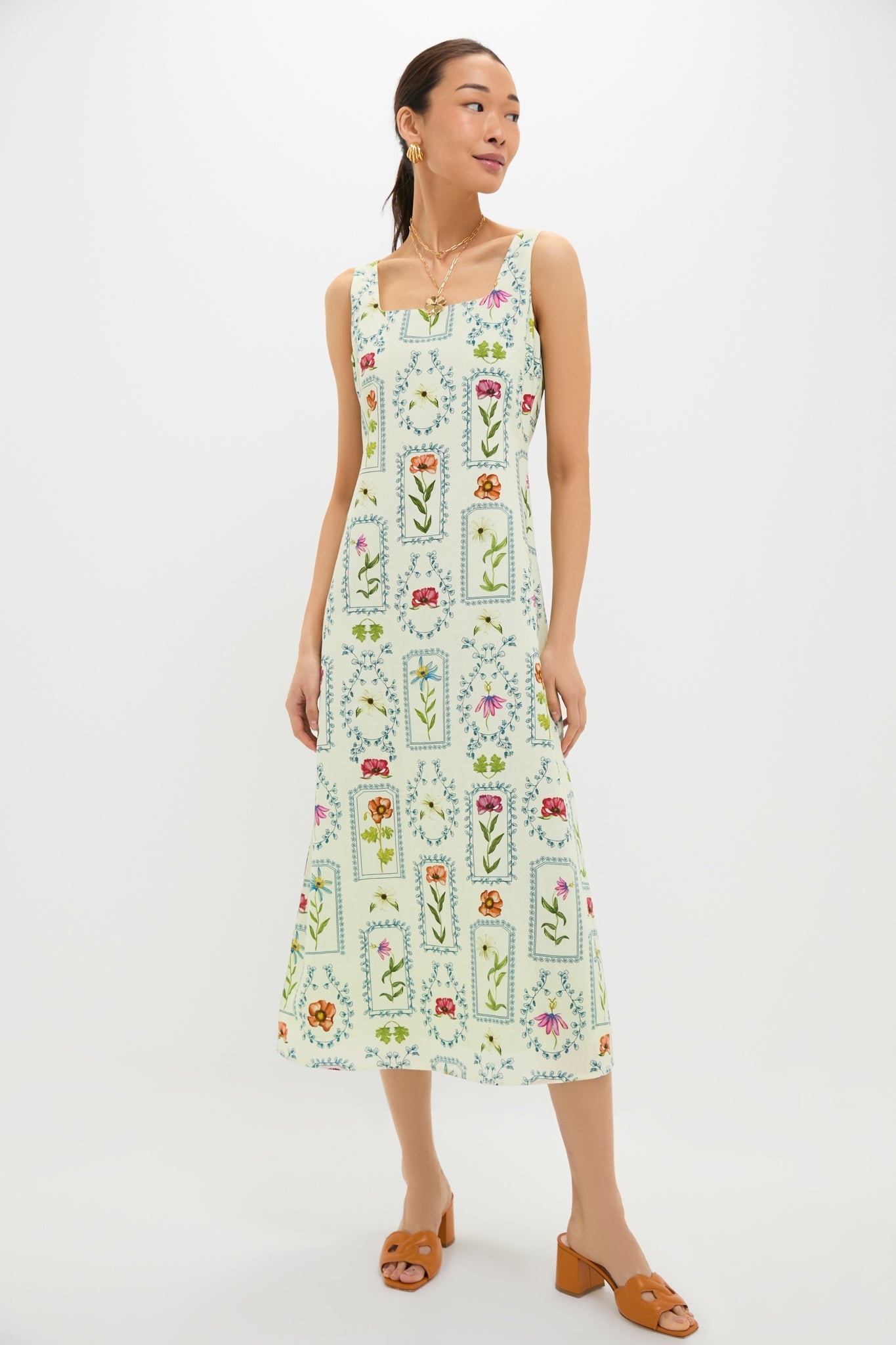 Mint Stamp Minnie Midi Dress