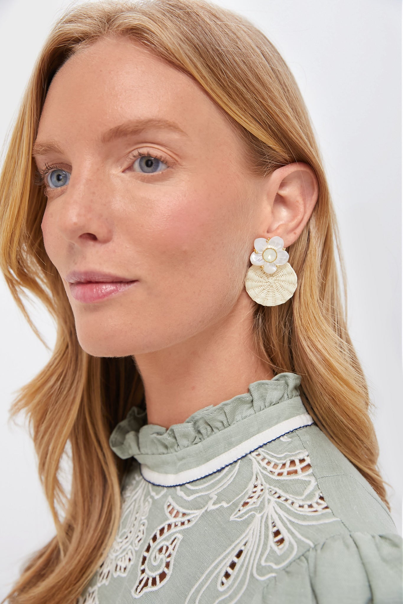 Natural Shell Garden Iraca Studs