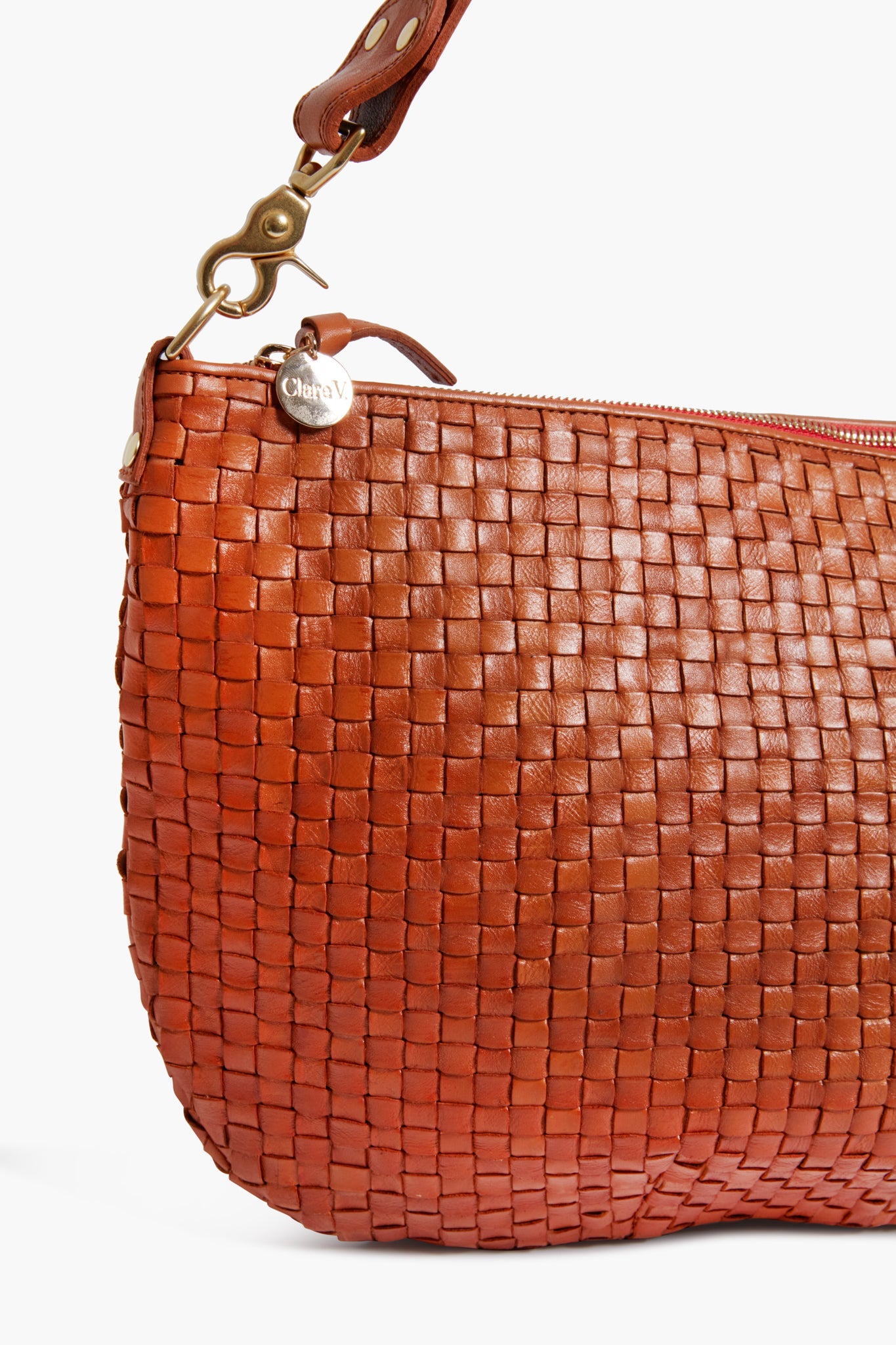 Natural Woven Checker Moyen Messenger
