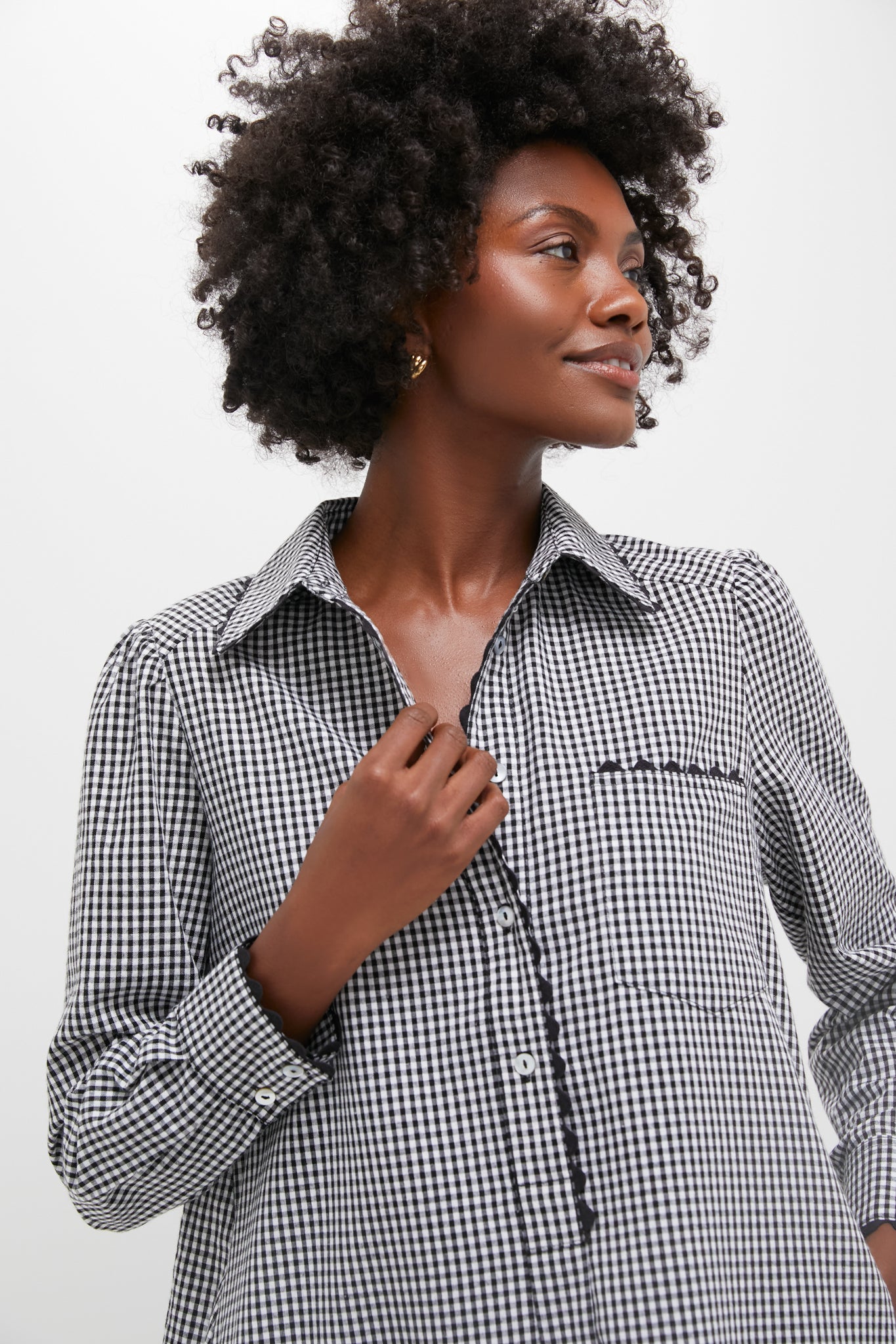 Black Gingham Ric Rac Callahan Shirt Dress