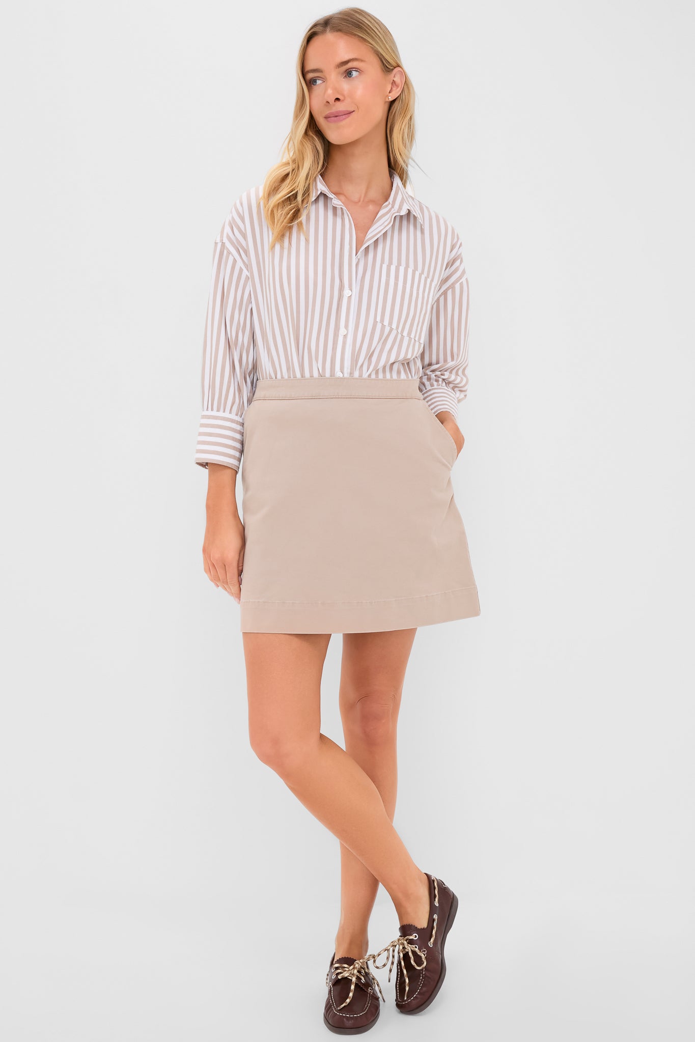 Khaki Chino Corbett Skirt