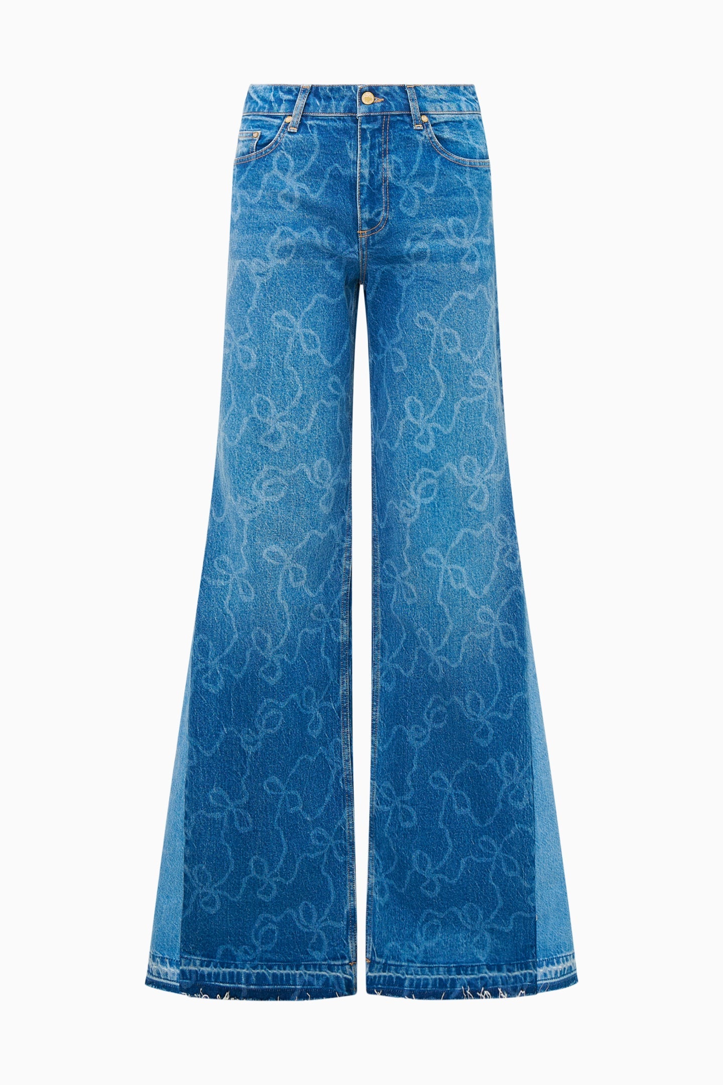 Ambrina Bow Print Wide Leg Jeans