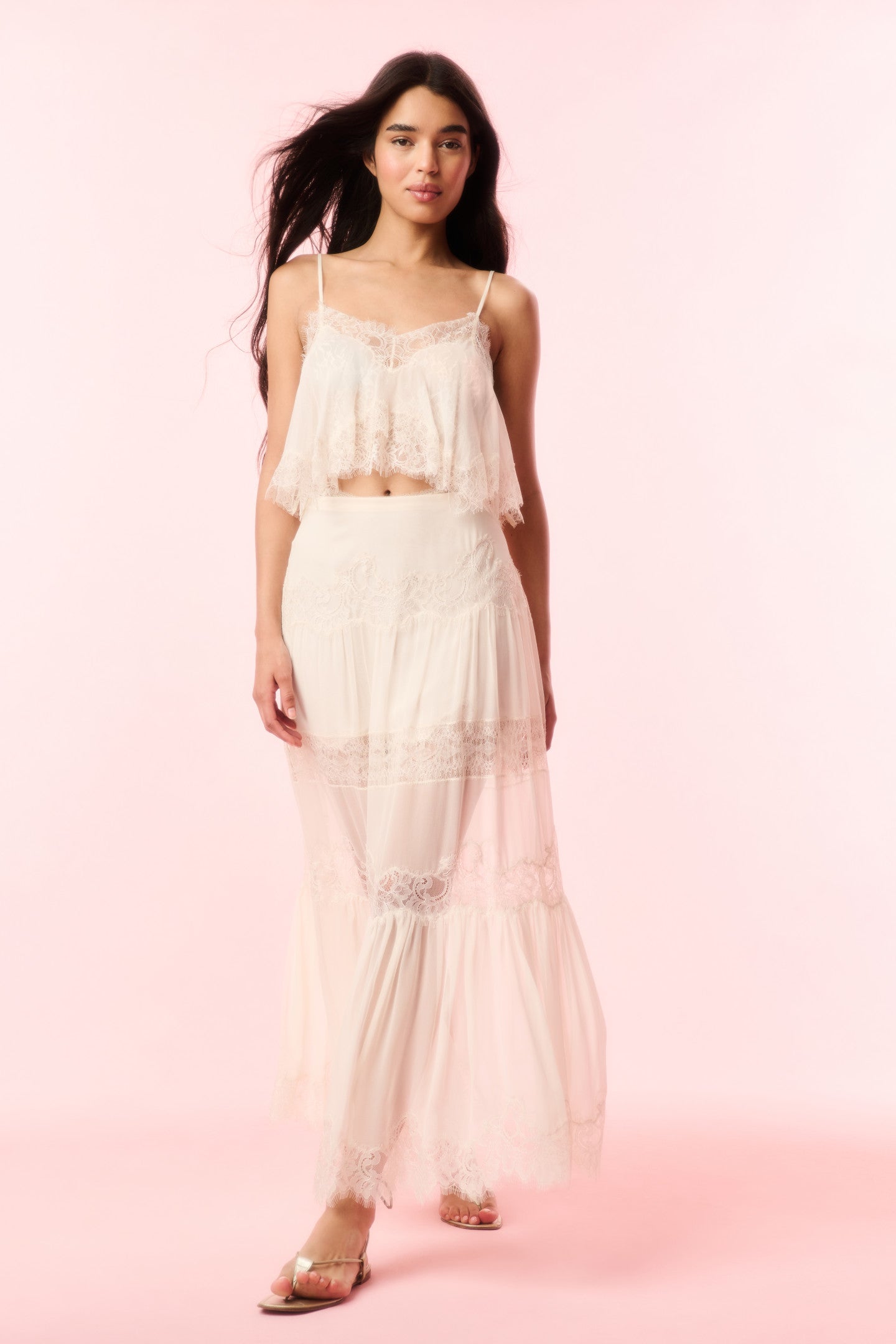 Aureline Silk Lace Maxi Skirt