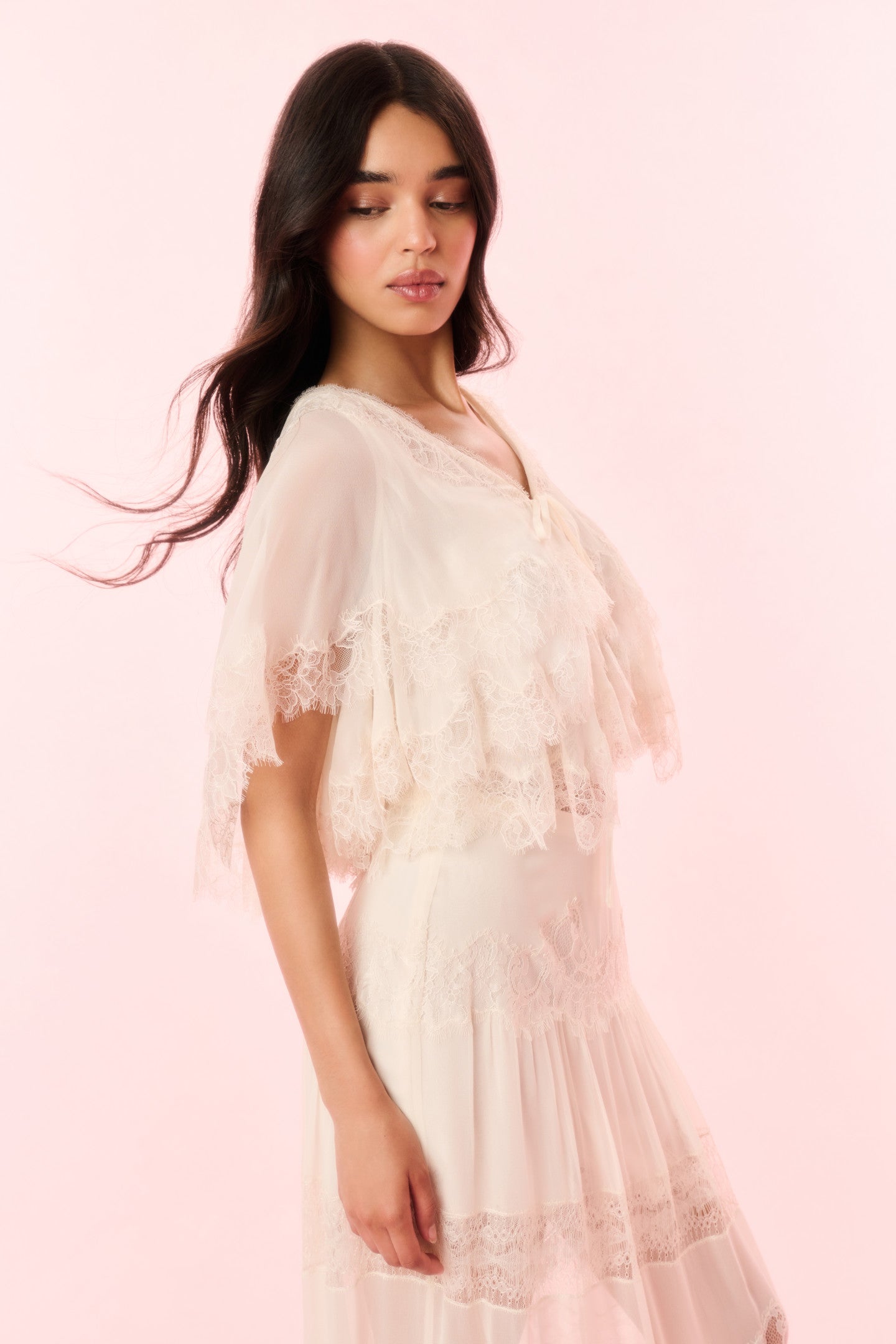 Thessia Silk Lace Top