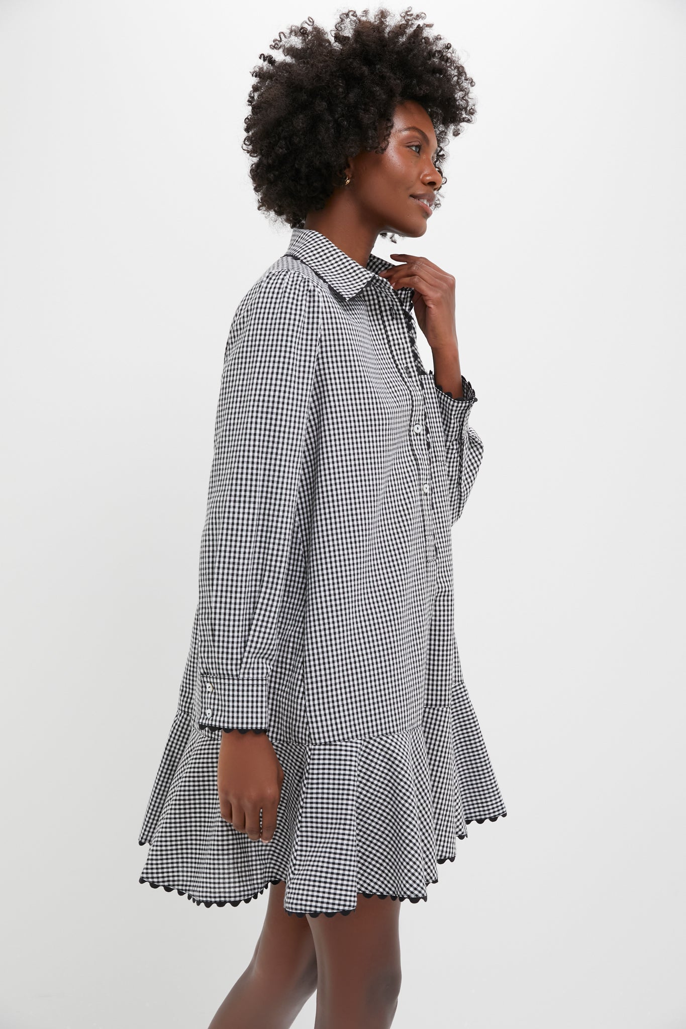 Black Gingham Ric Rac Callahan Shirt Dress