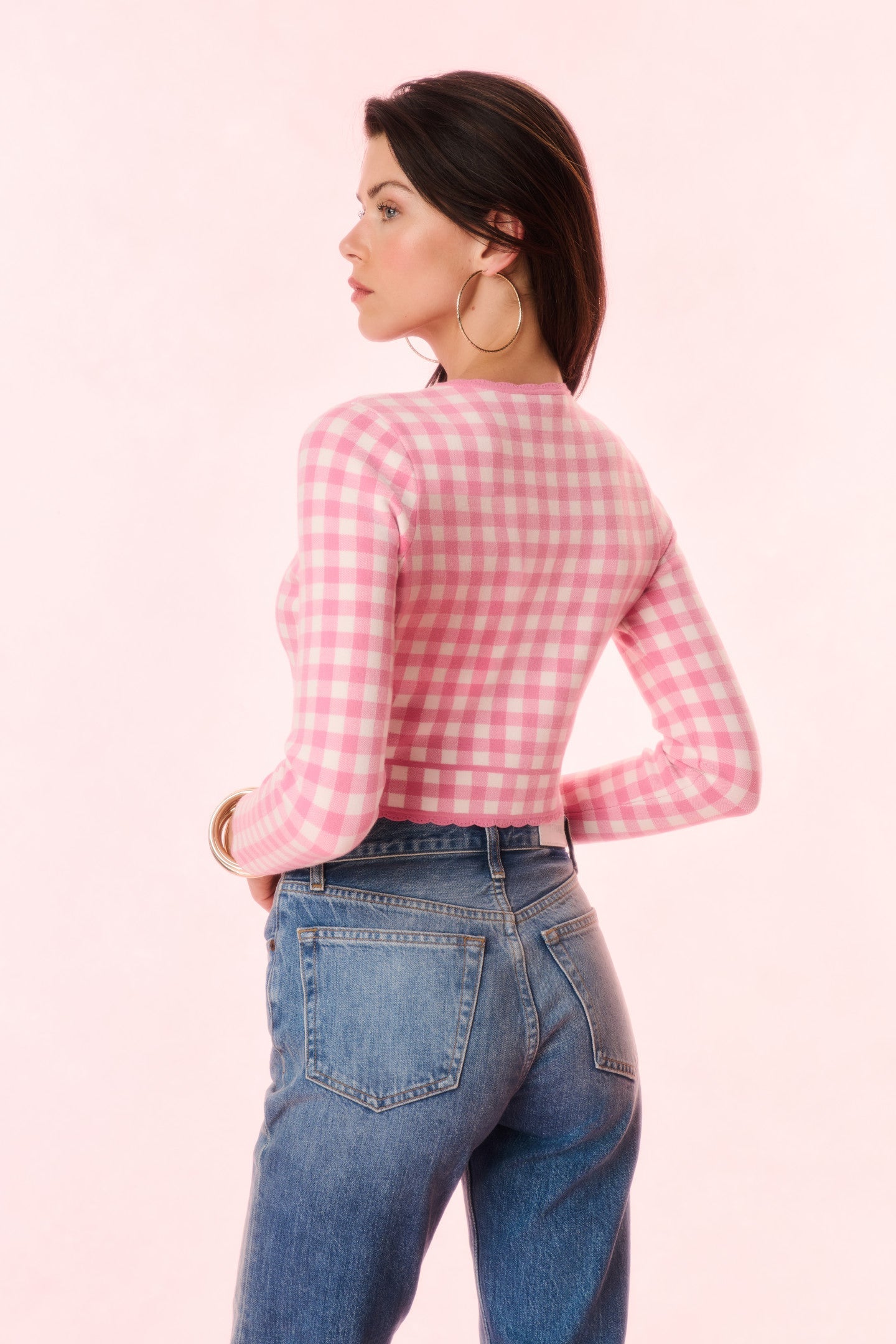 Bridgette Checkered Knit Cardigan