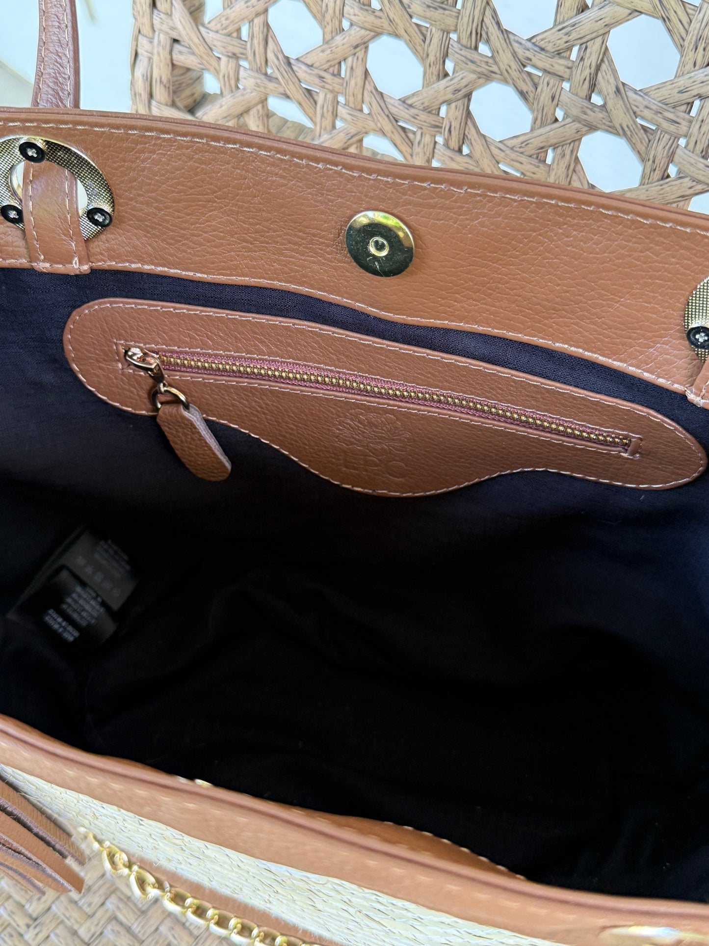 Artisan Mid-Size Palm Tote with Leather Trim