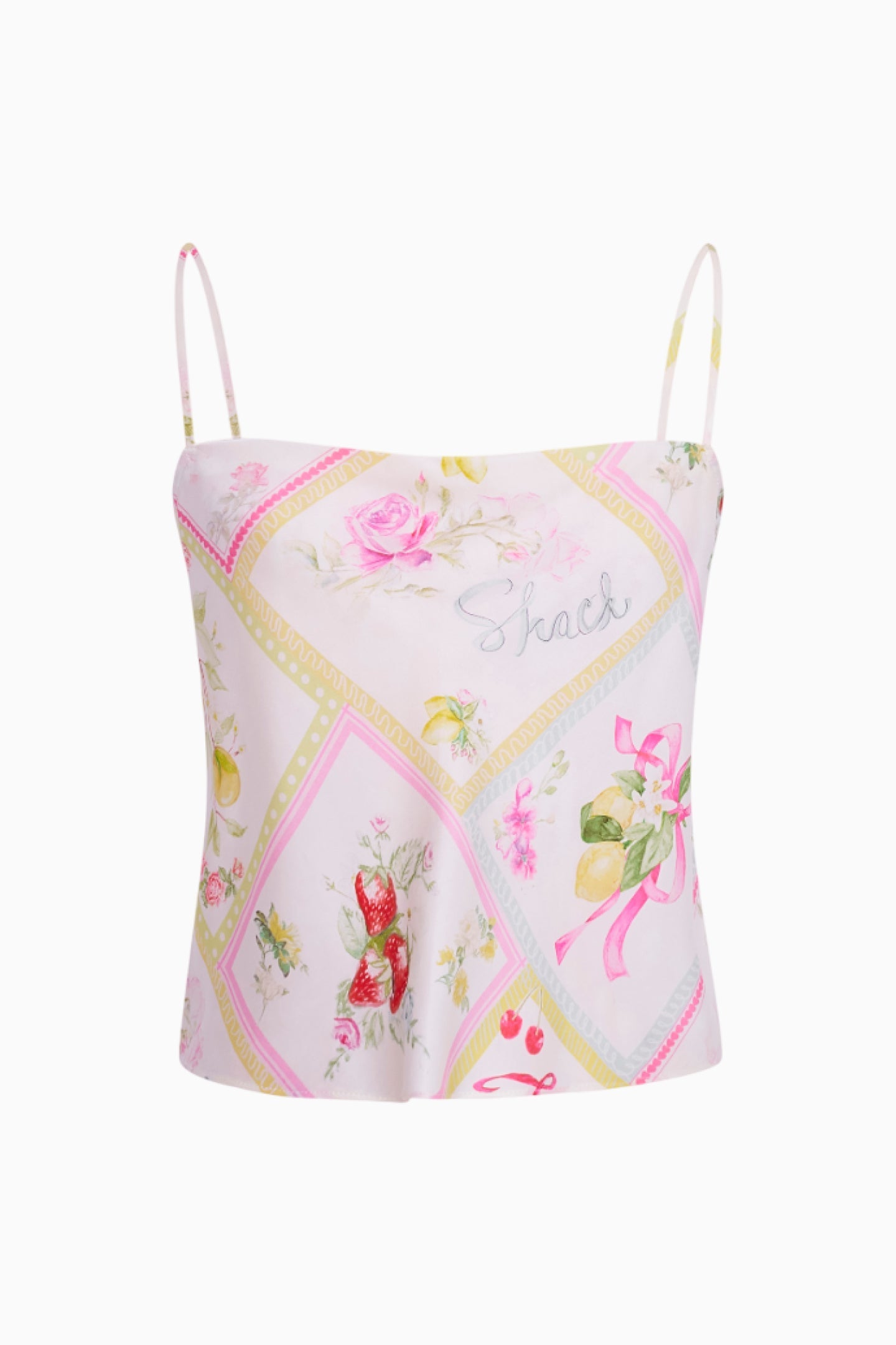 Cabi Silk-Blend Fruit Print Top