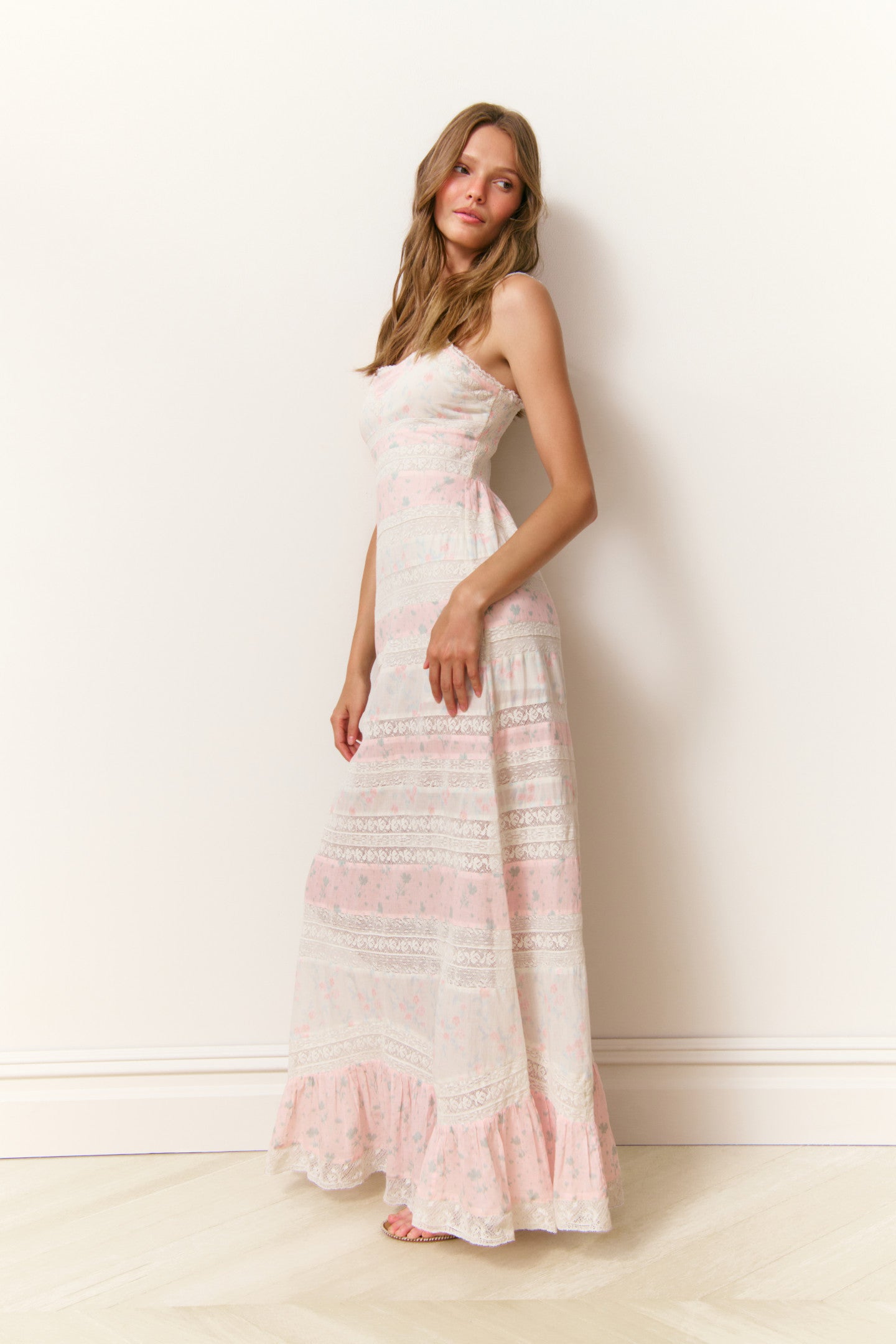Carwen Cotton Mixed Print Maxi Dress