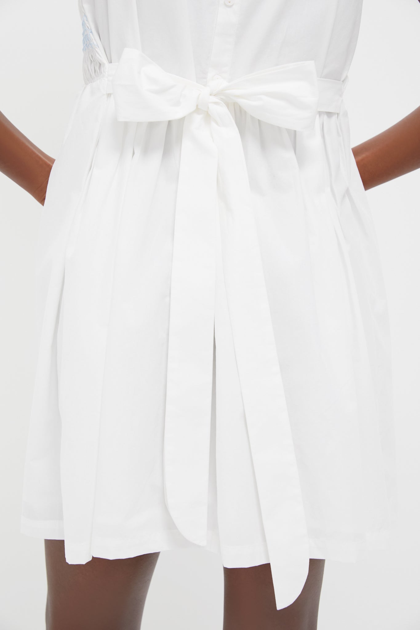 White Smocked Susannah Mini Dress
