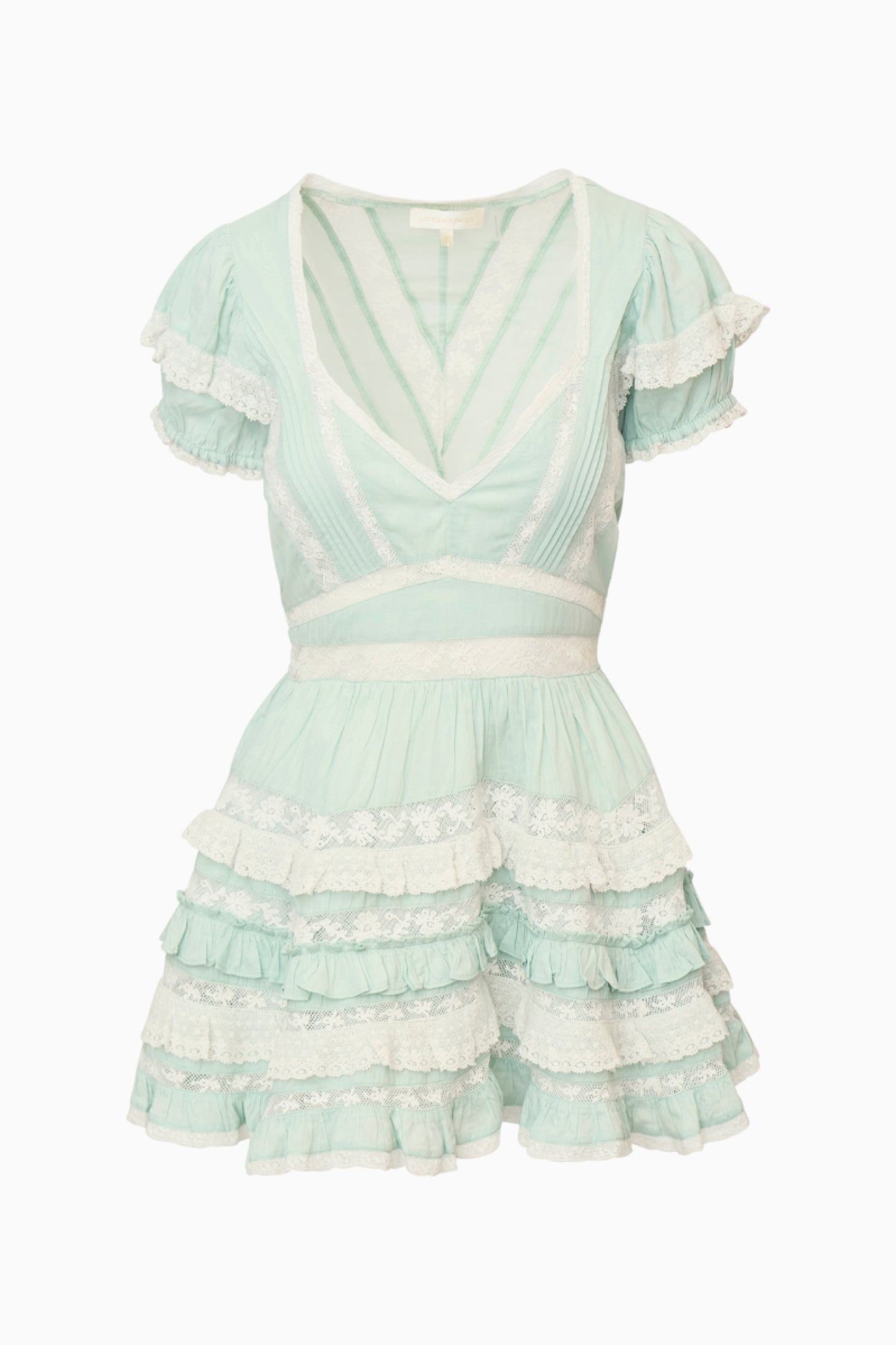 Nivara Lace Ruffle Mini Dress