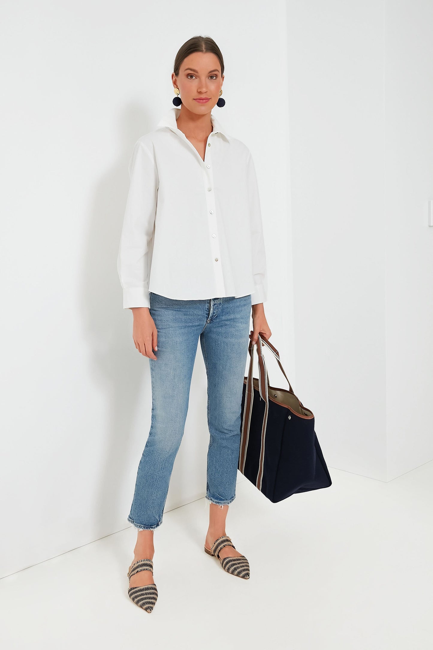 Navy Traversee L Flannel Cruise Tote
