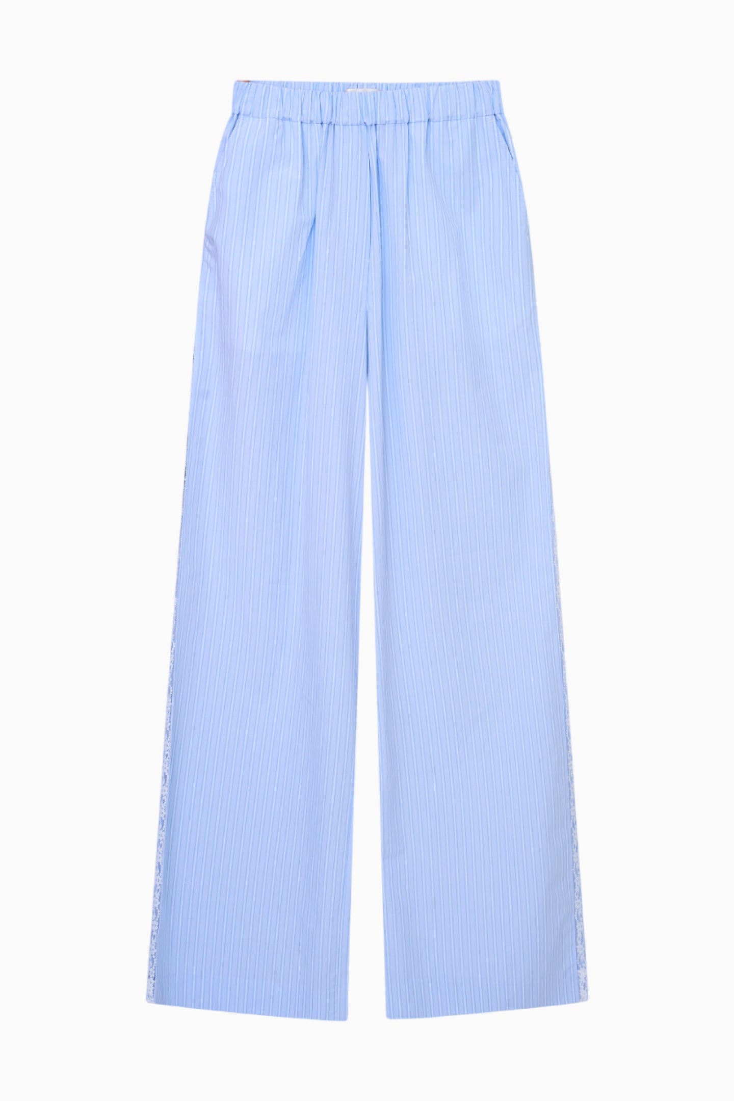 Helia Cotton Pinstripe Wide-Leg Pants