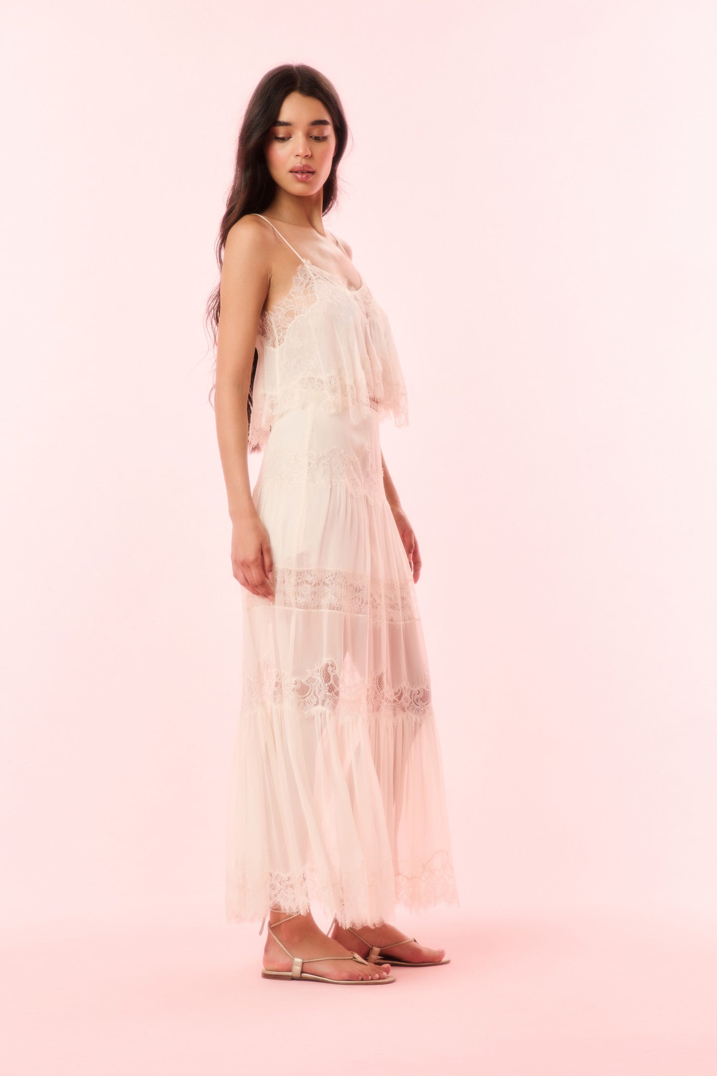 Aureline Silk Lace Maxi Skirt
