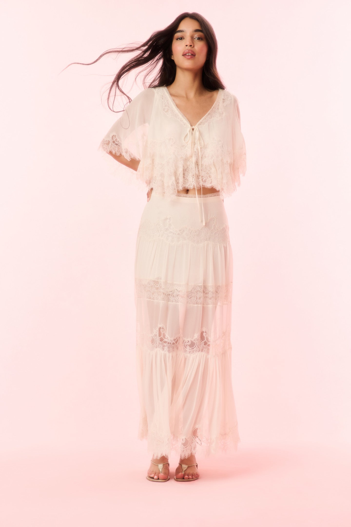 Thessia Silk Lace Top