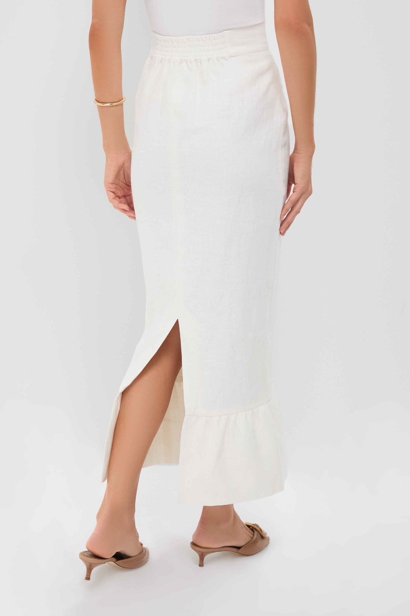 Cream Matilda Column Skirt