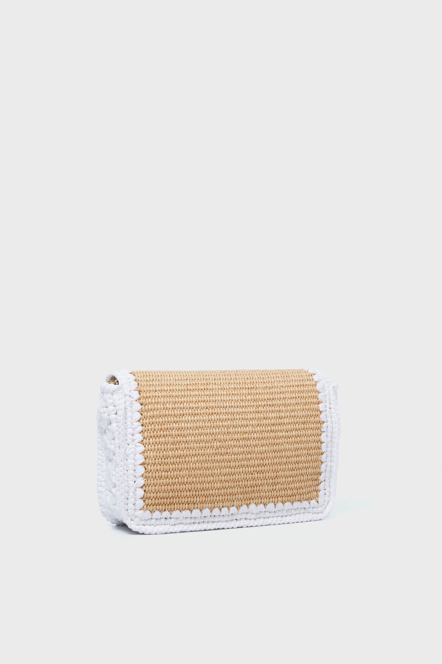 Natural and White Woven Crossbody