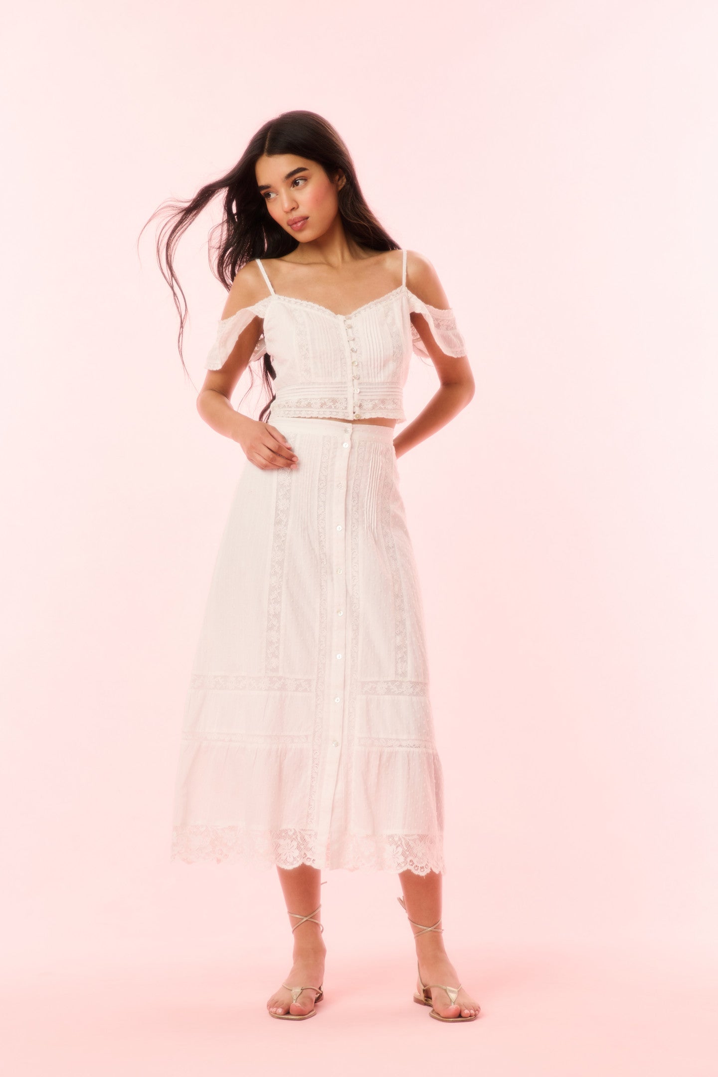 Allesia Cotton Midi Skirt