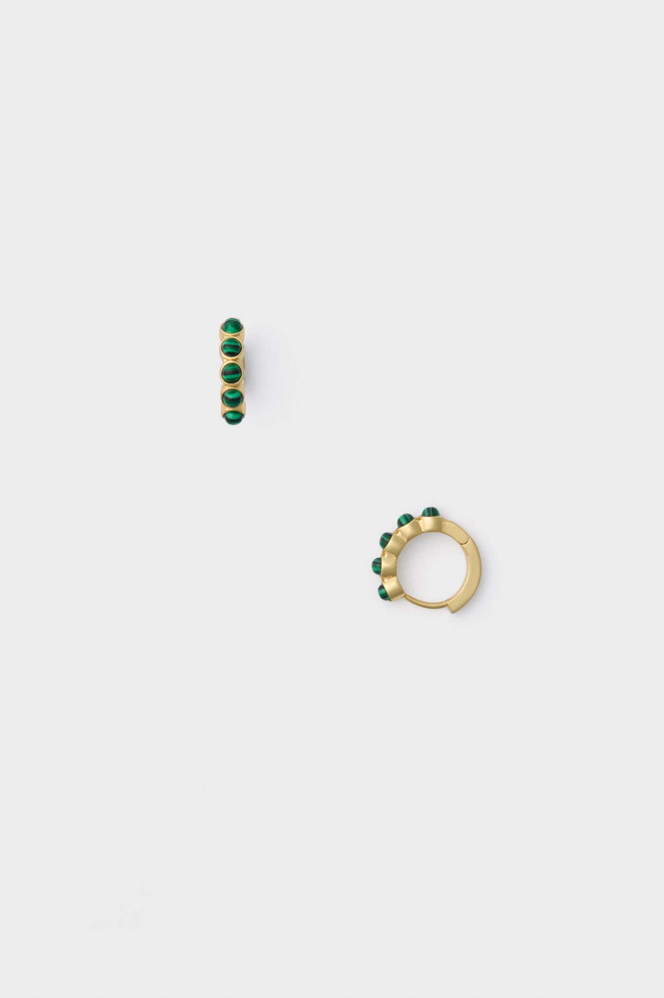 Malachite Huggie Hoop Earrings
