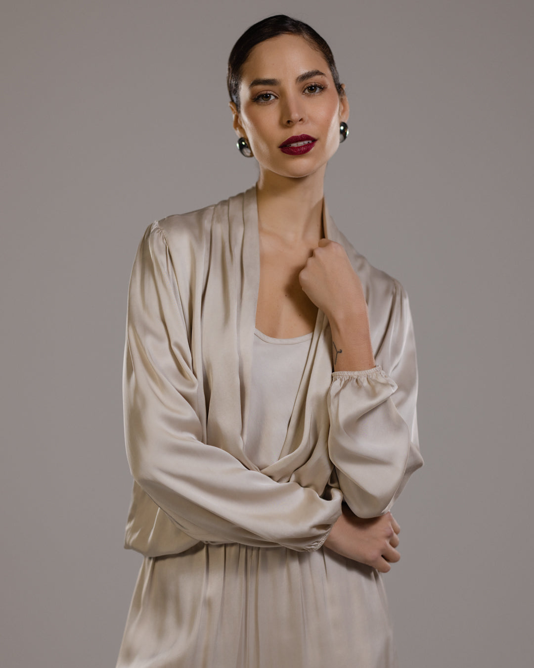 Margot Wrap Blouse | Light Beige