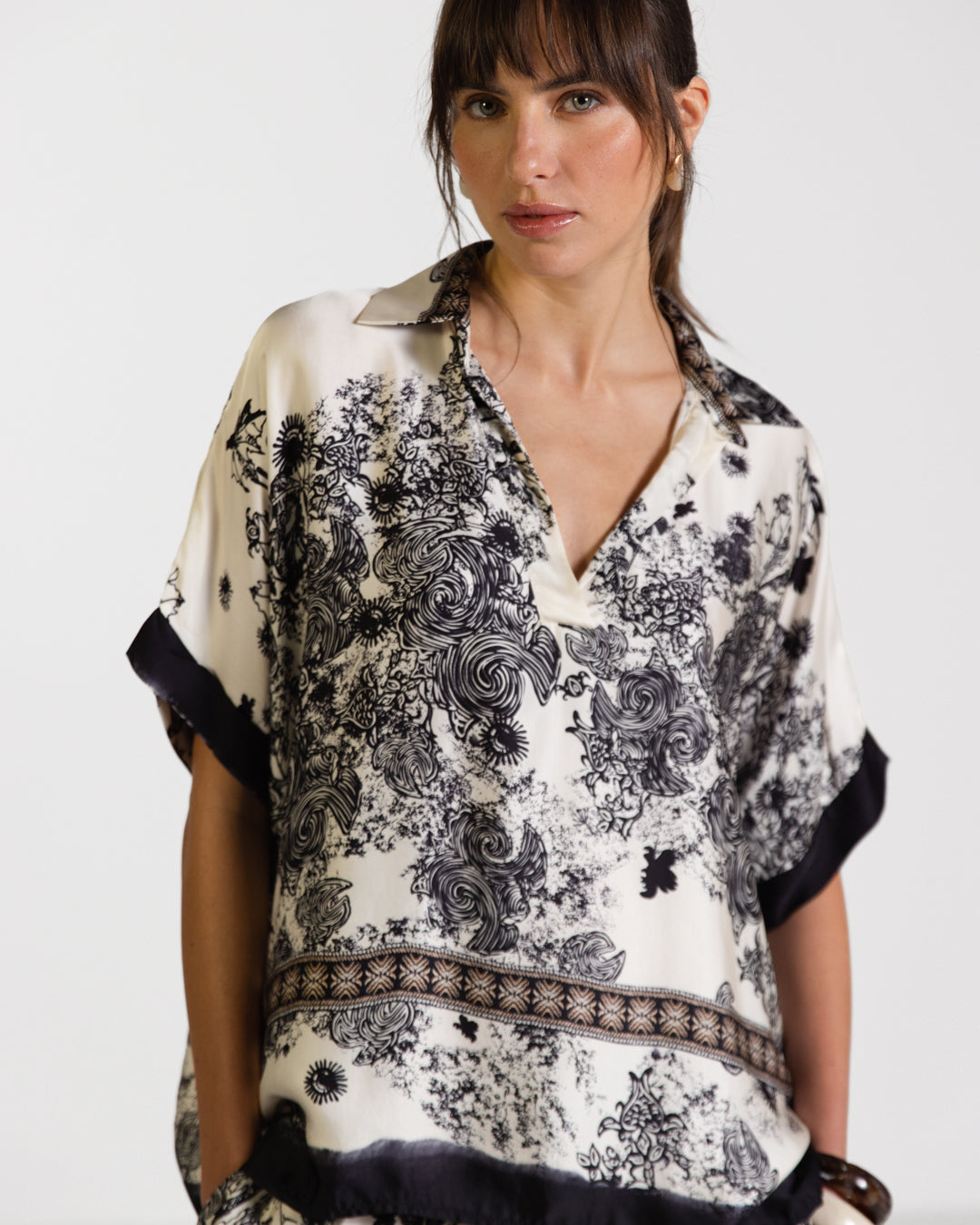 Ottilie Silk Top | Black