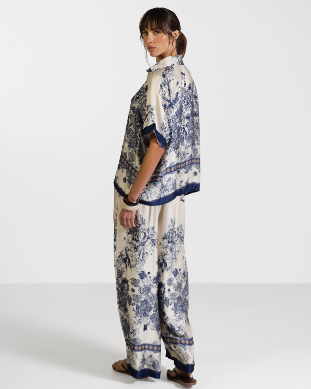 Ottilie Silk Top | Navy