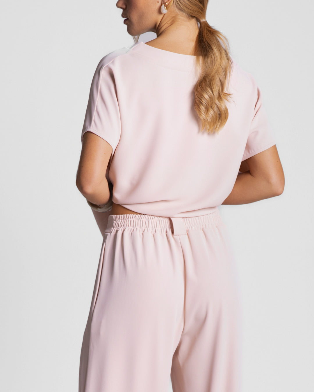 Gabriella Pleated Elastic Waist Trousers | Dusty Pink