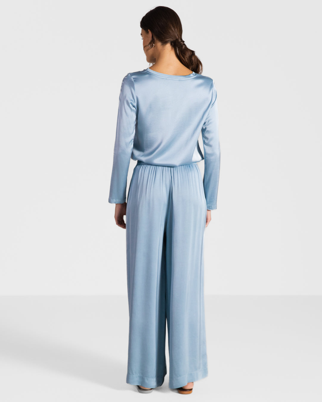 Matilda Satin Long Sleeve | Arctic Blue