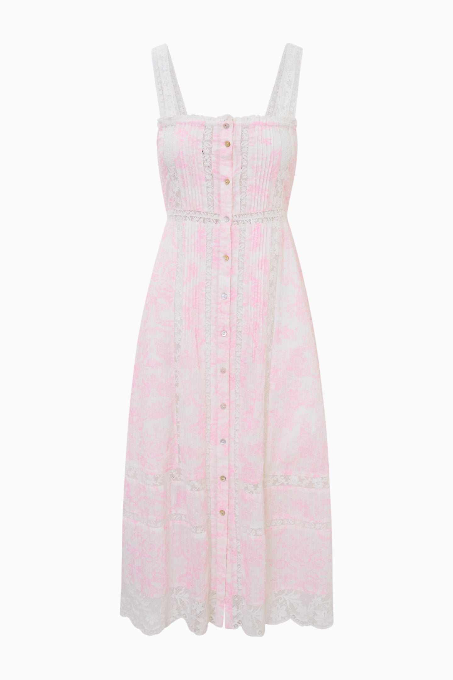 Judalon Cotton Midi Dress - POWDER PINK
