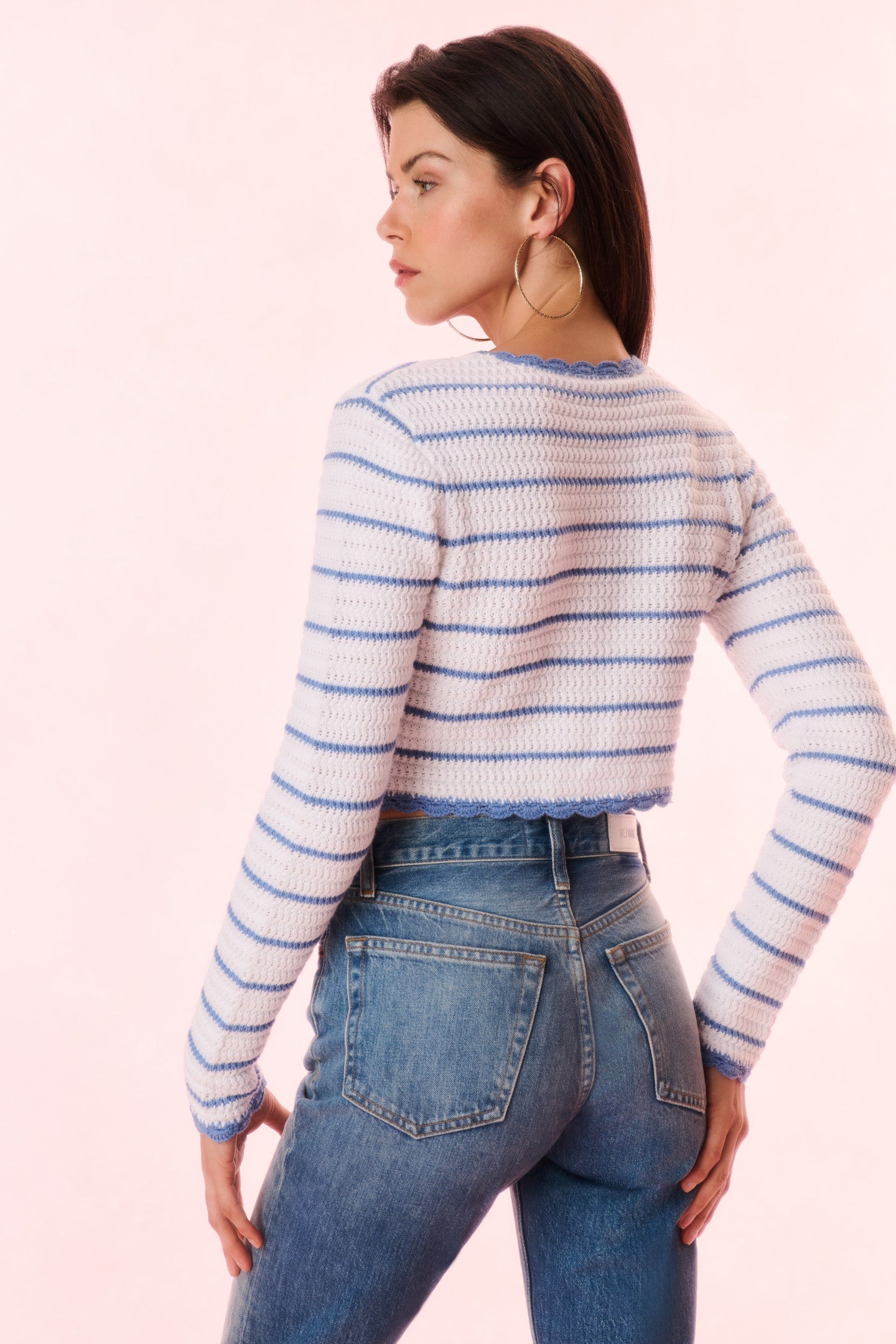 Lamiya Striped Crochet Cardigan