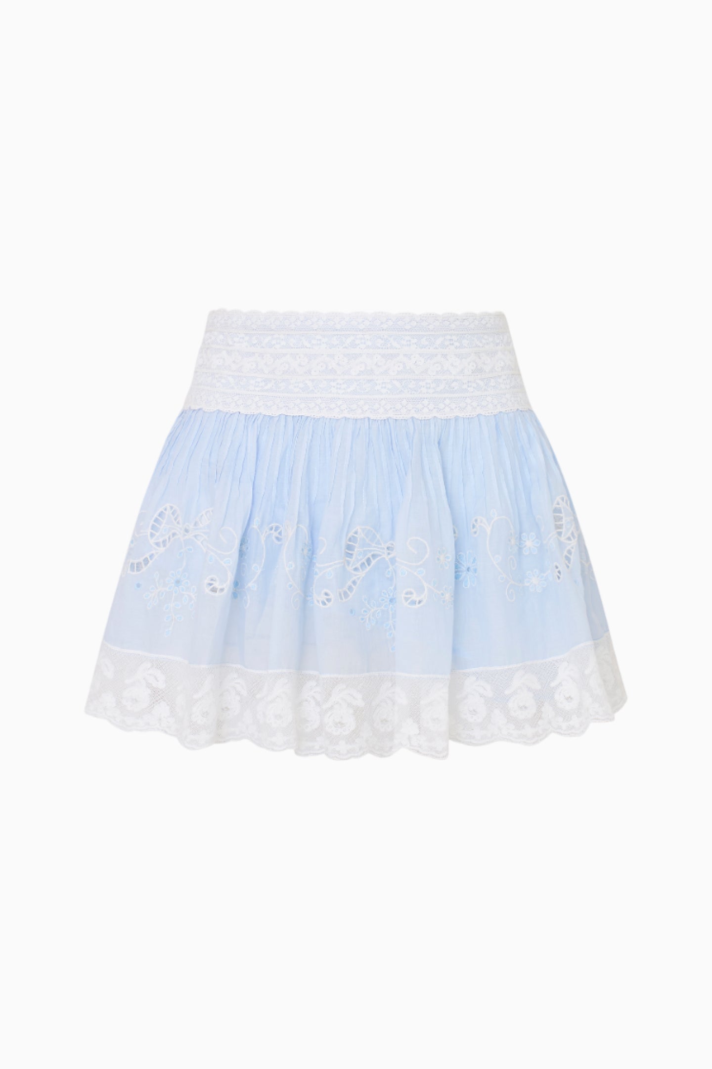 Levant Cotton Embroidered Mini Skirt