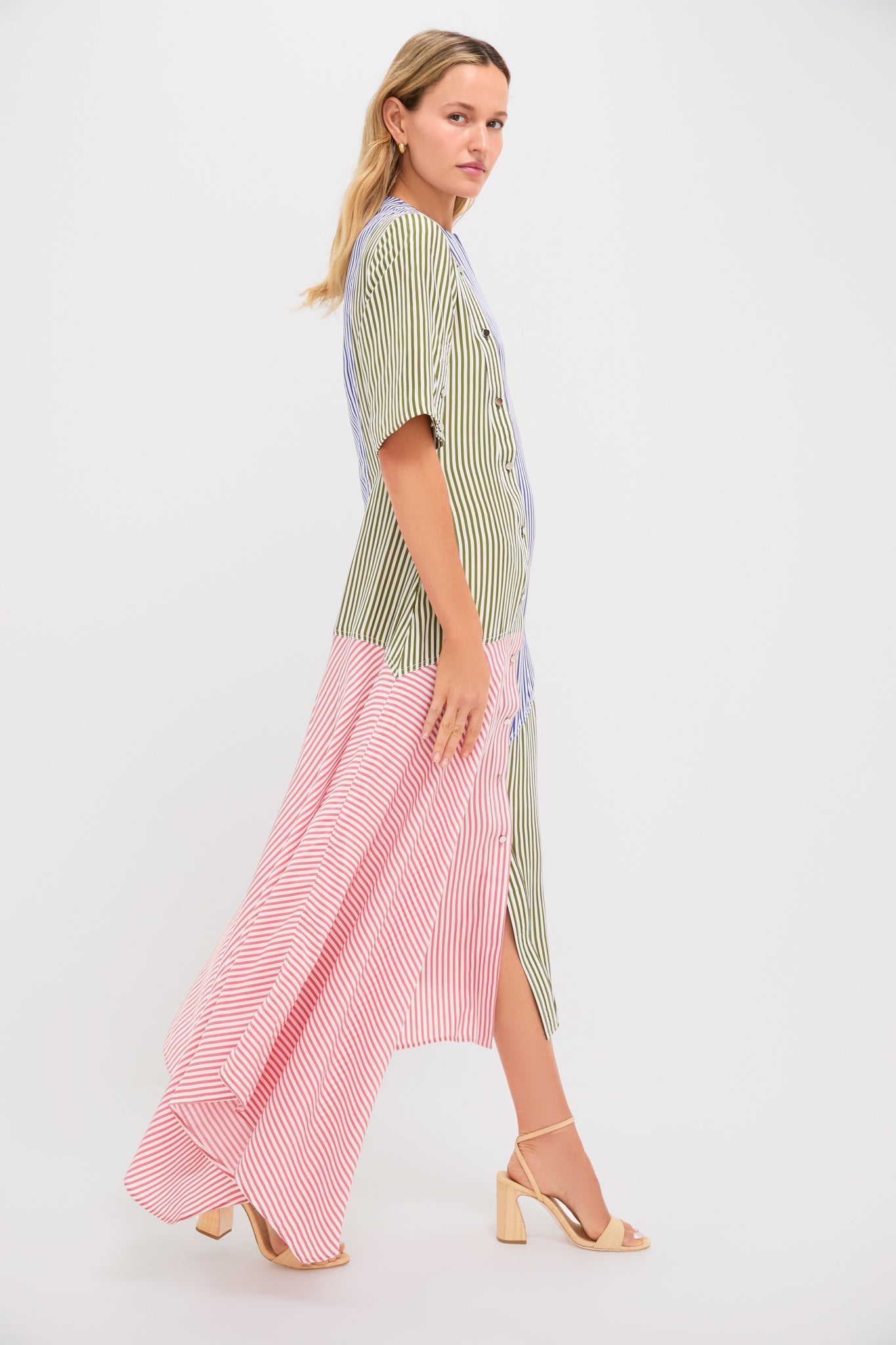 Linear Cobalt Matcha Salmon Infinity Dress