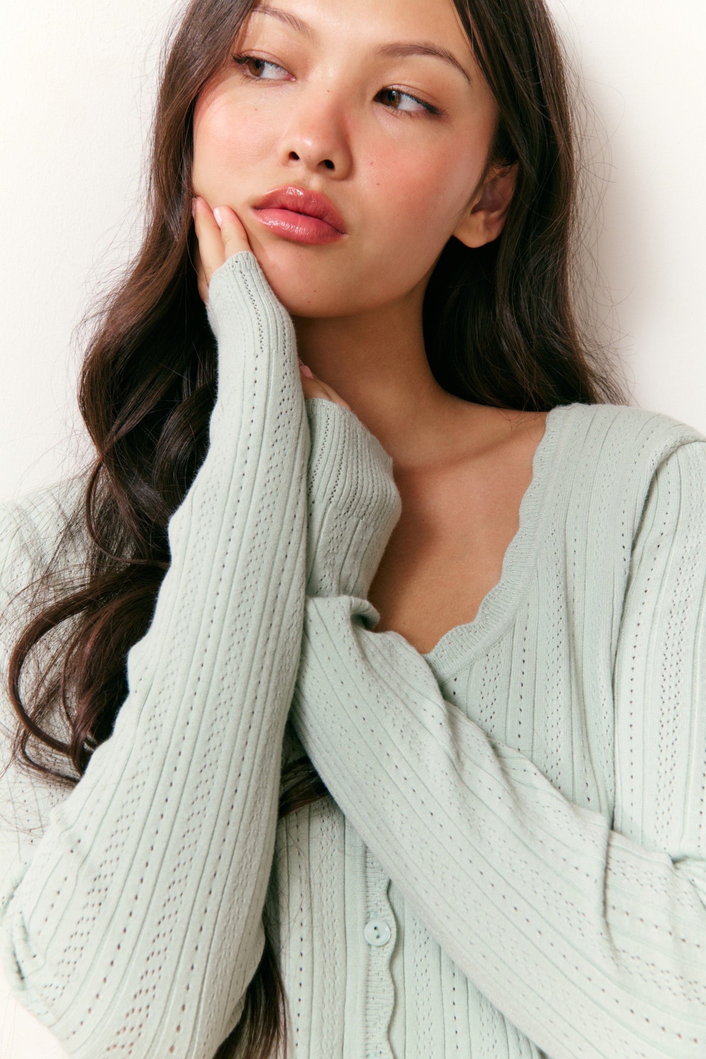 Martti Stretch Pointelle Cardigan