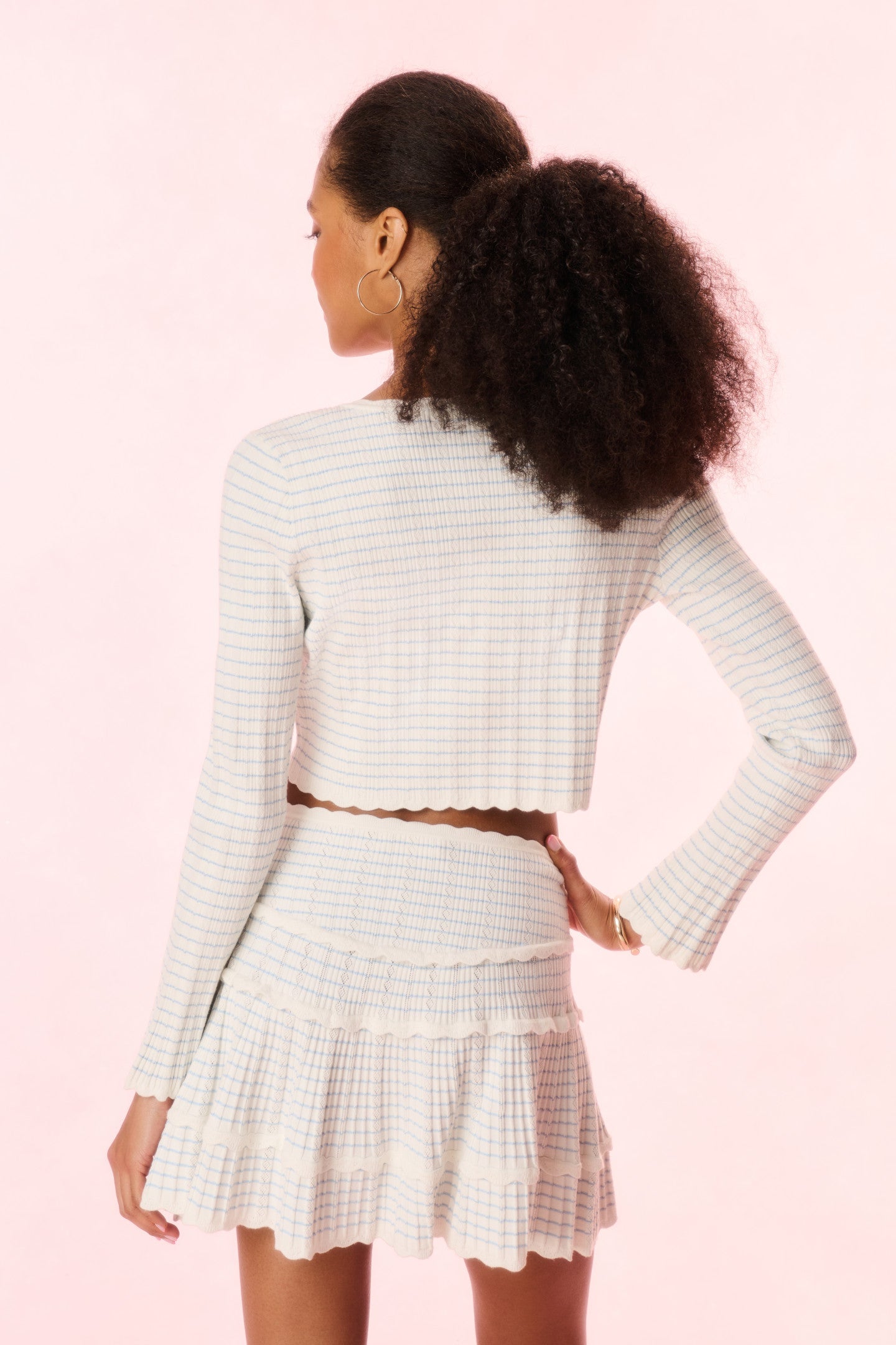 Colella Striped Stretch Knit Skirt