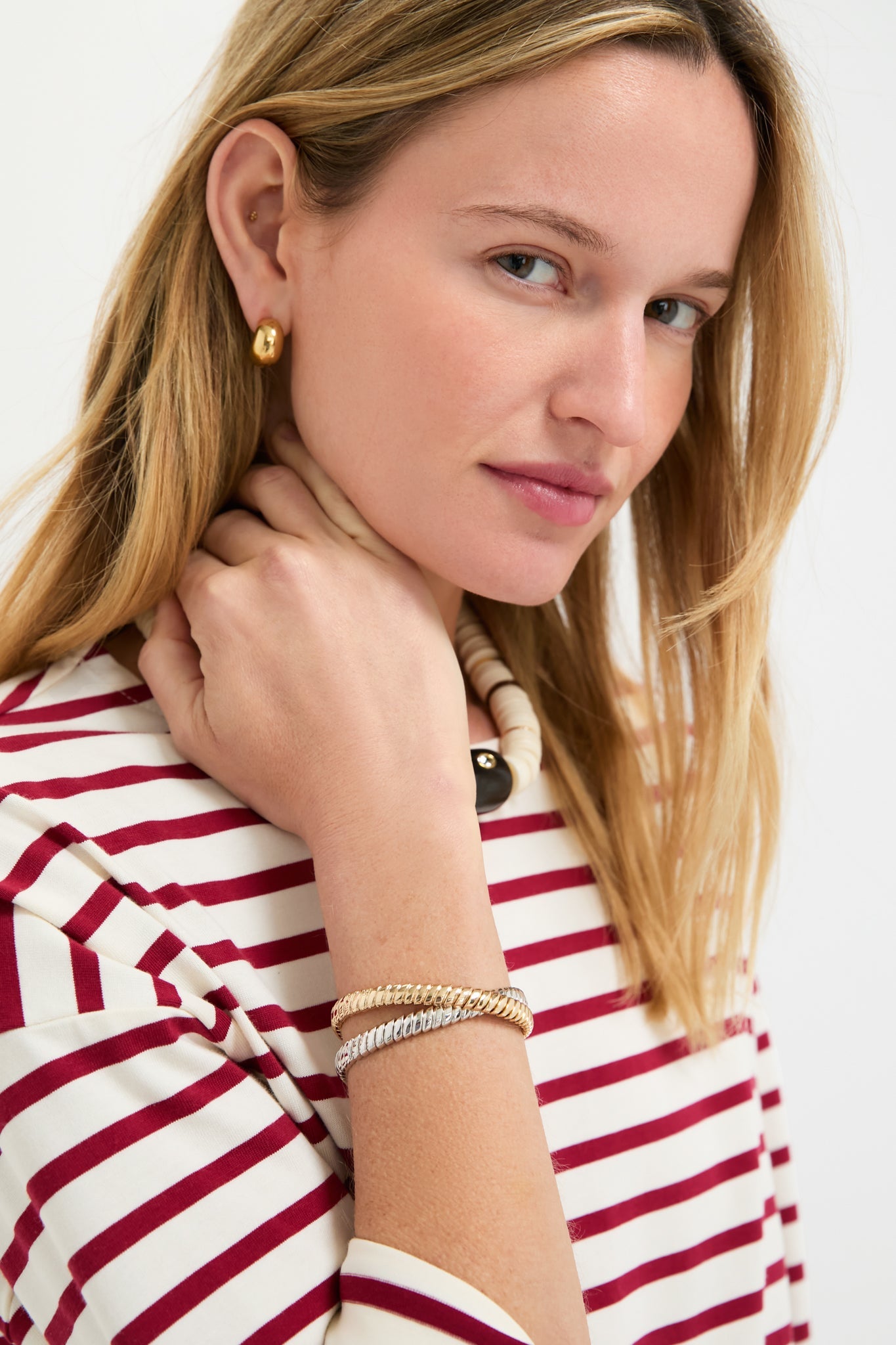 Gold and Silver Double Cobra Bracelet