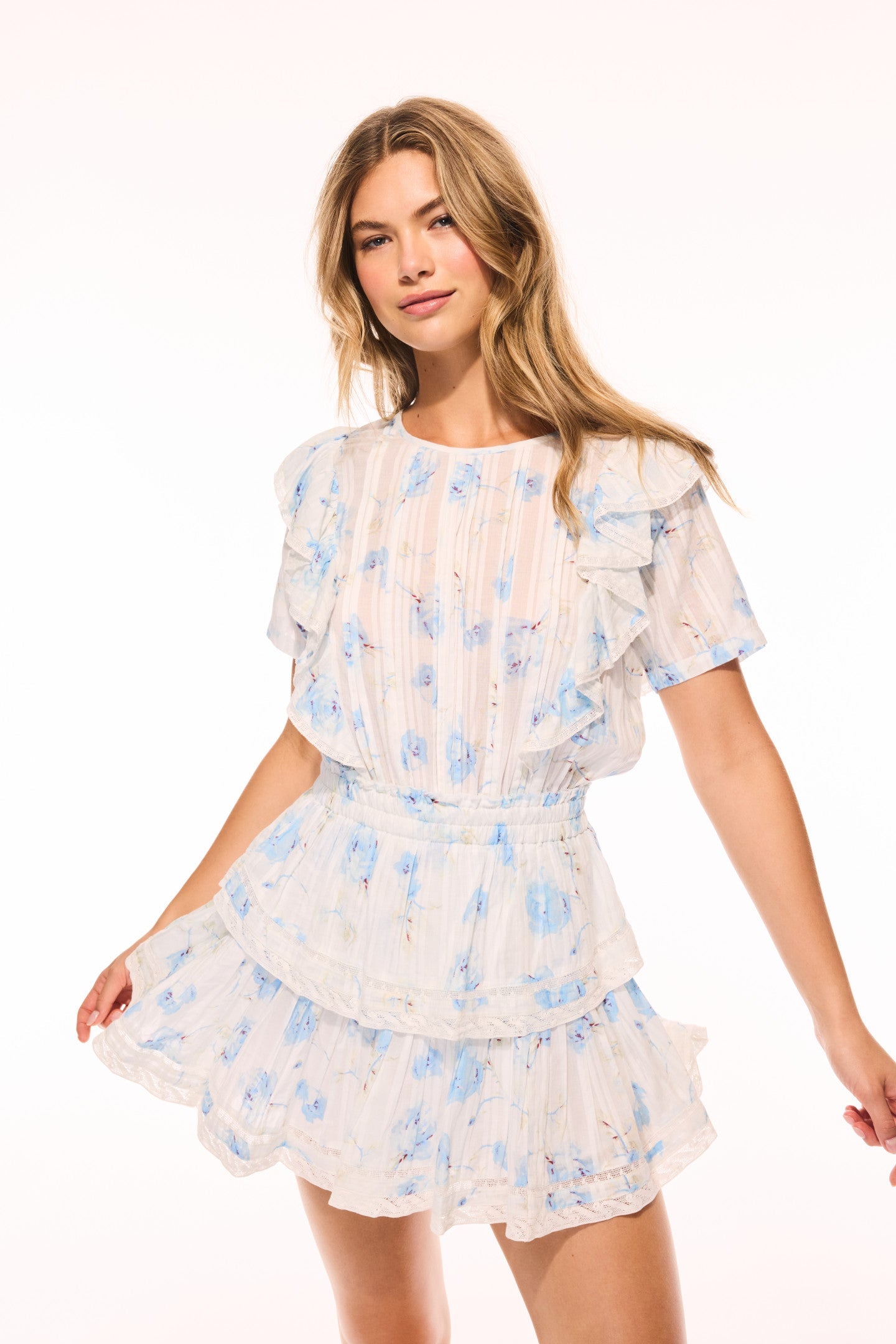 Natasha Upcycled Cotton Mini Dress - SANTA ROSA RIVER
