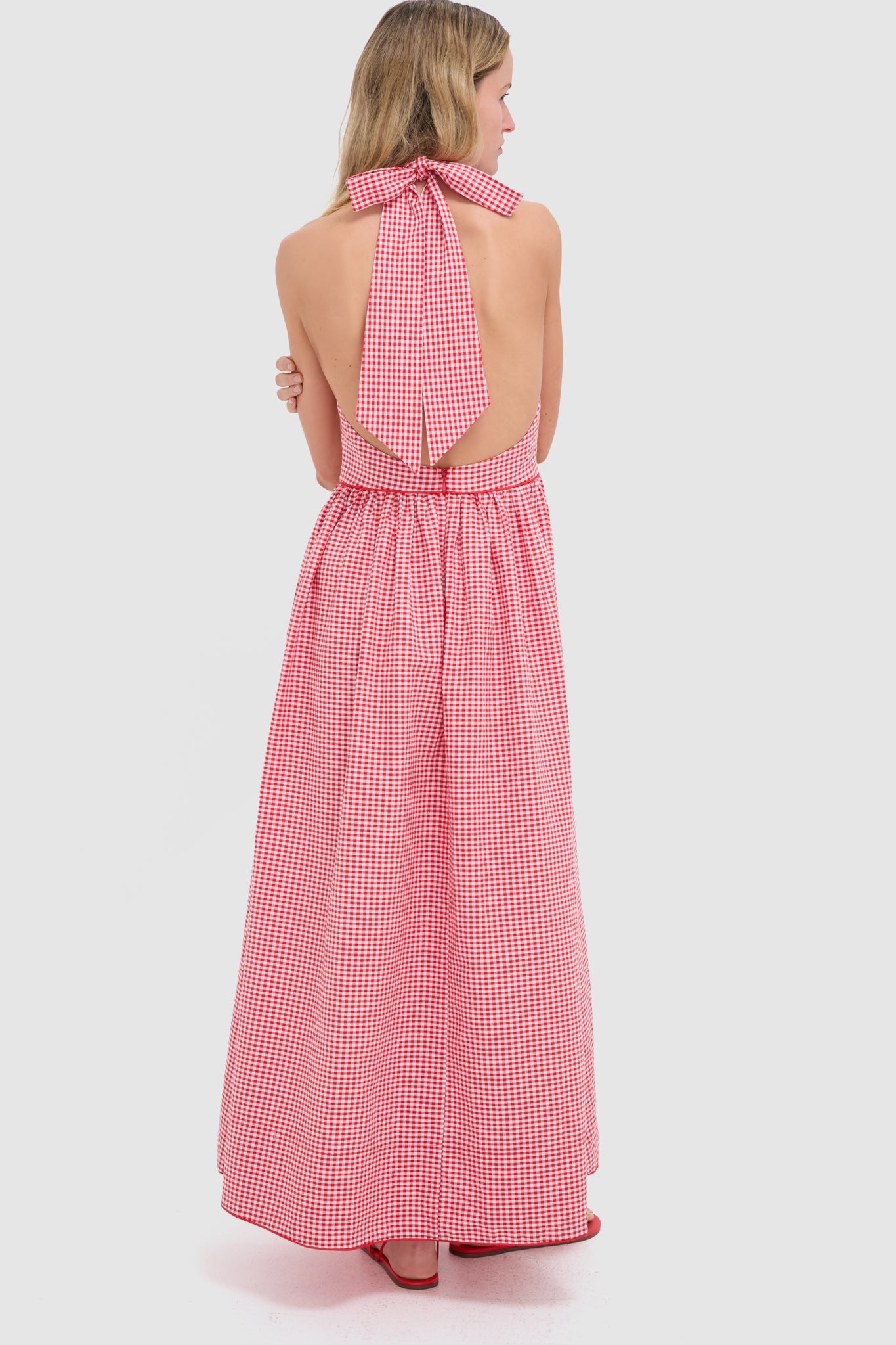 Red Gingham Halter Marcie Dress