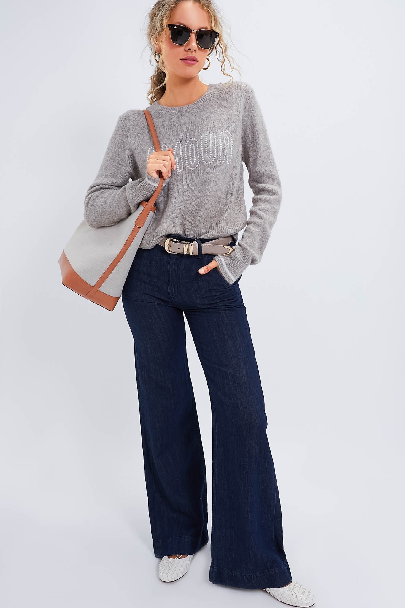 Taupe Croc-Embossed Western Belt