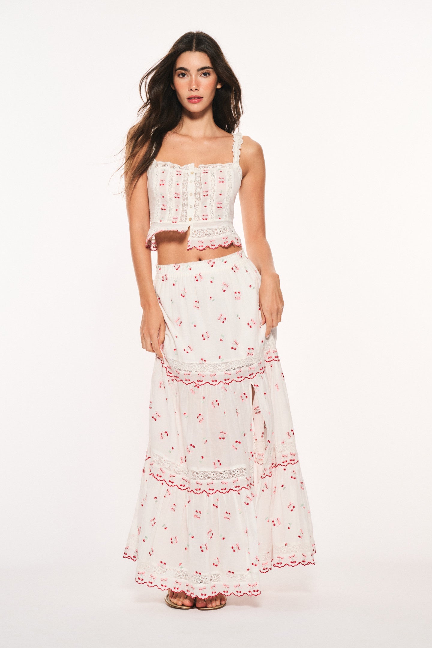 Patten Cotton Cherry Maxi Skirt