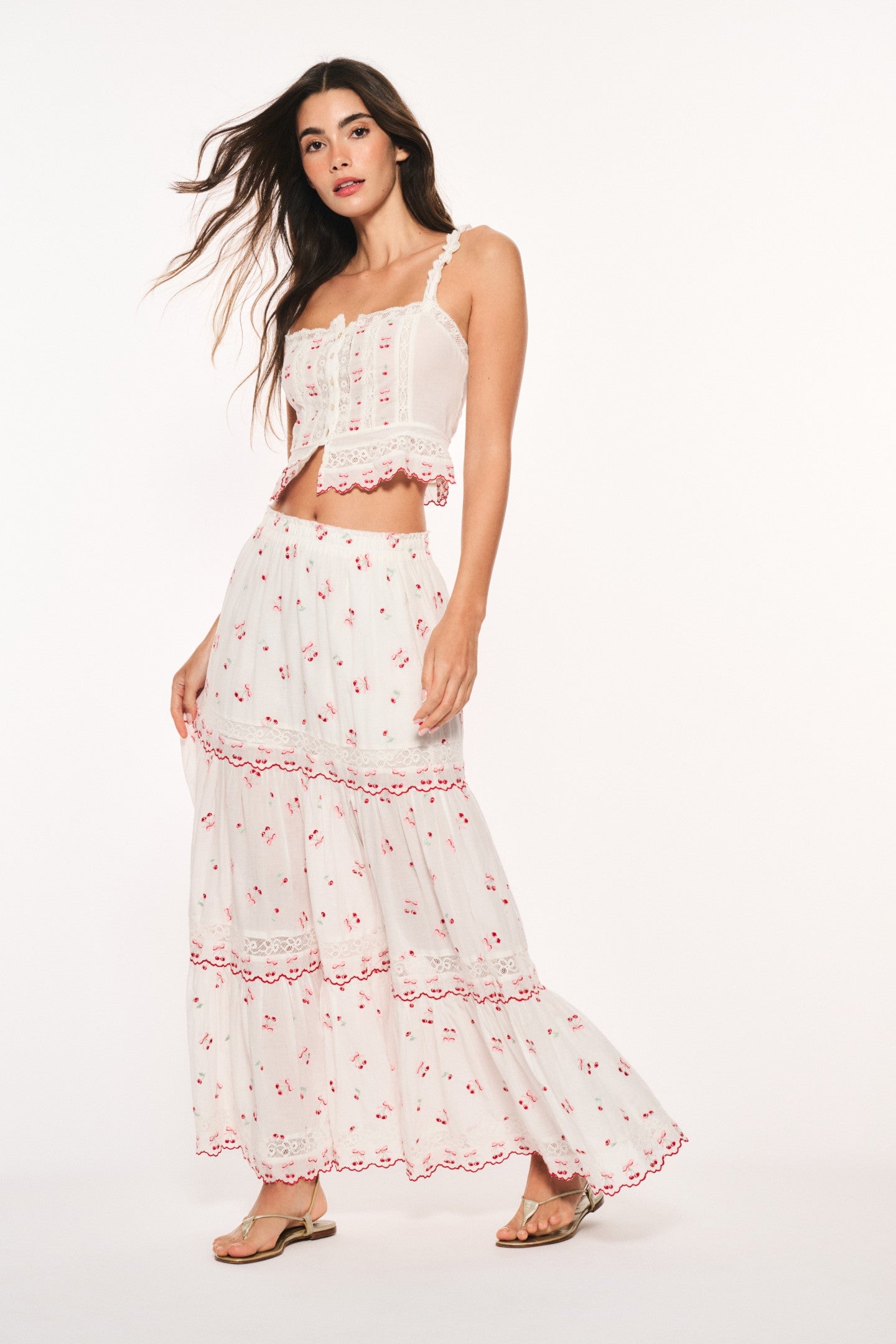 Patten Cotton Cherry Maxi Skirt