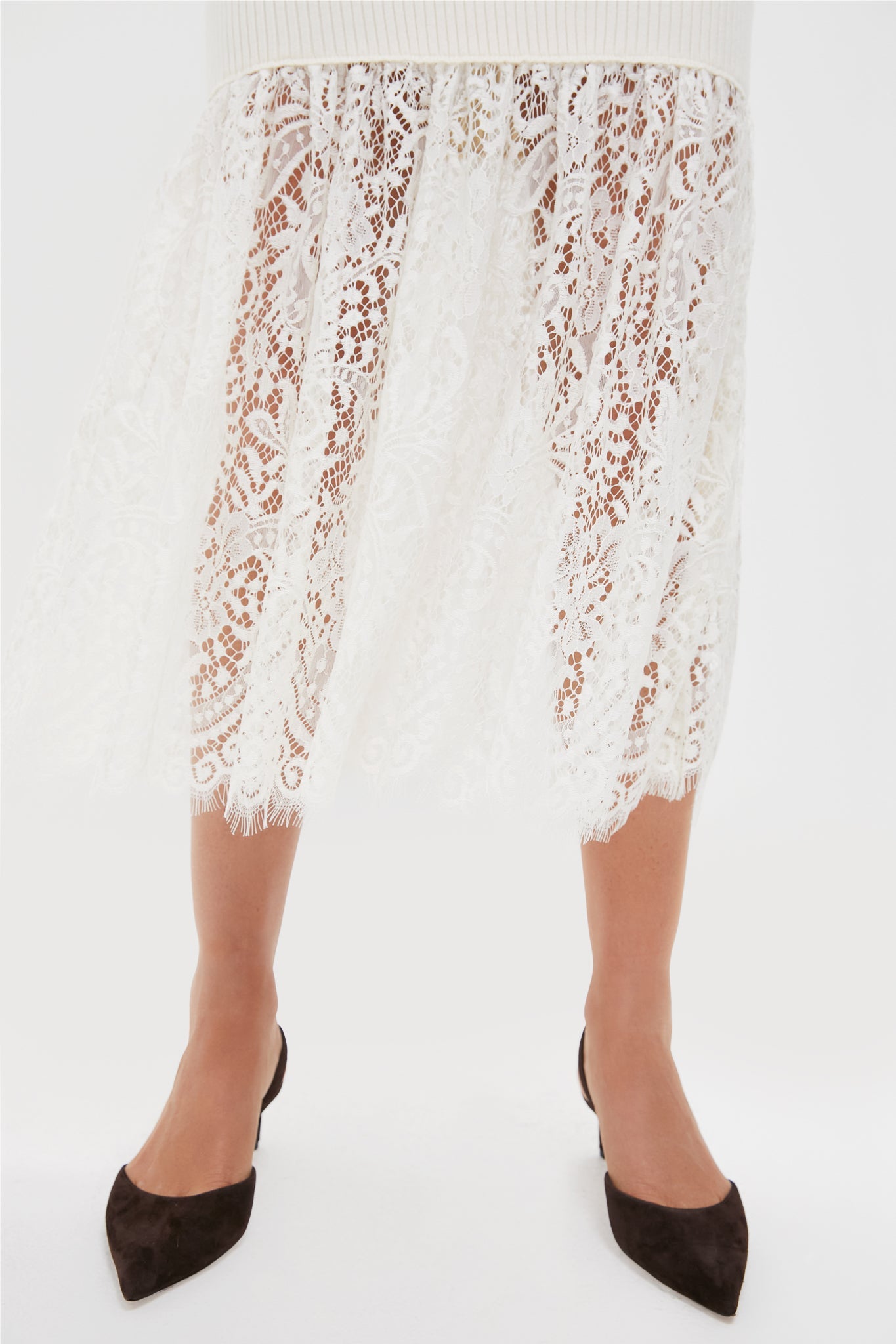 Cream Knit Kori Midi Skirt