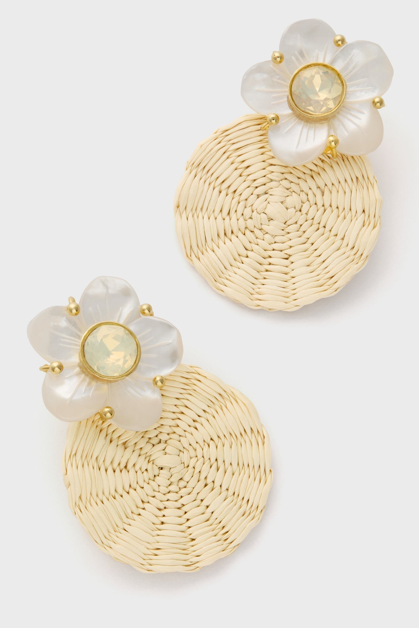 Natural Shell Garden Iraca Studs