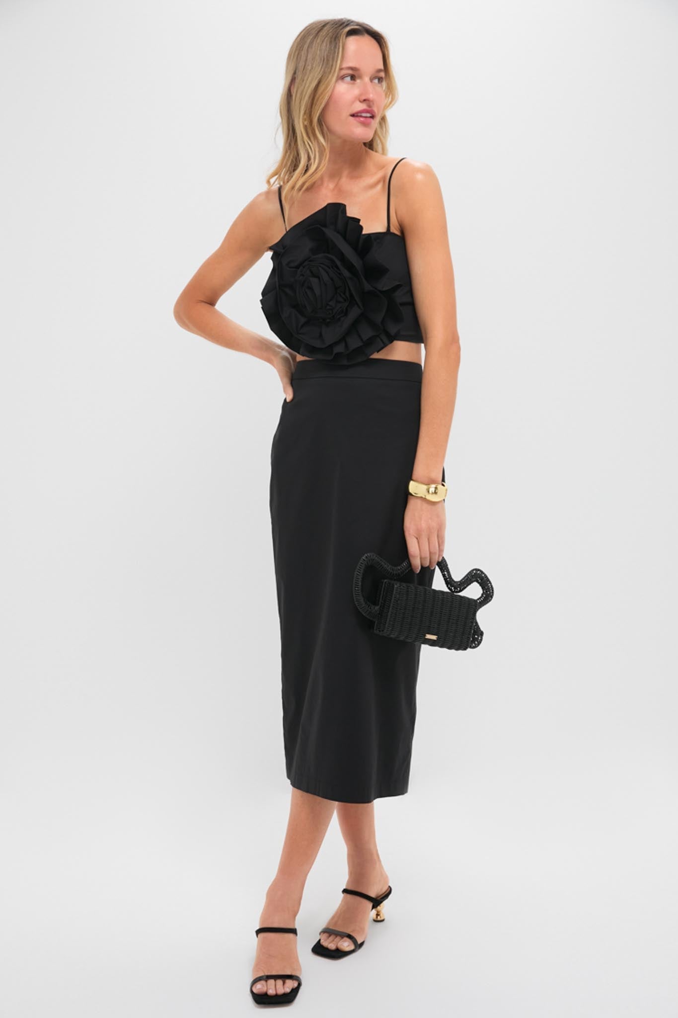 Black Rosie Midi Skirt