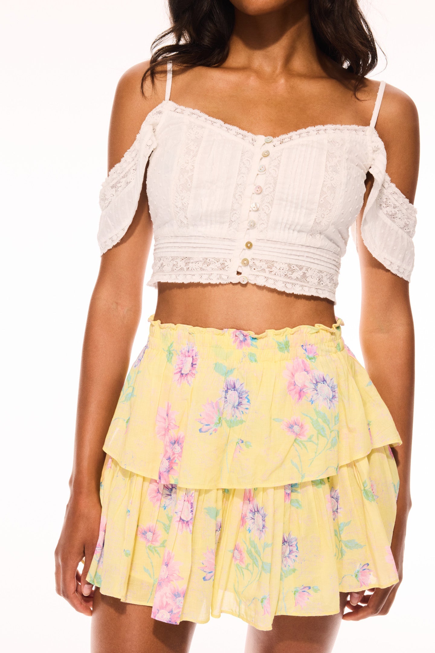 Ruffle Mini Upcycled Cotton Skirt