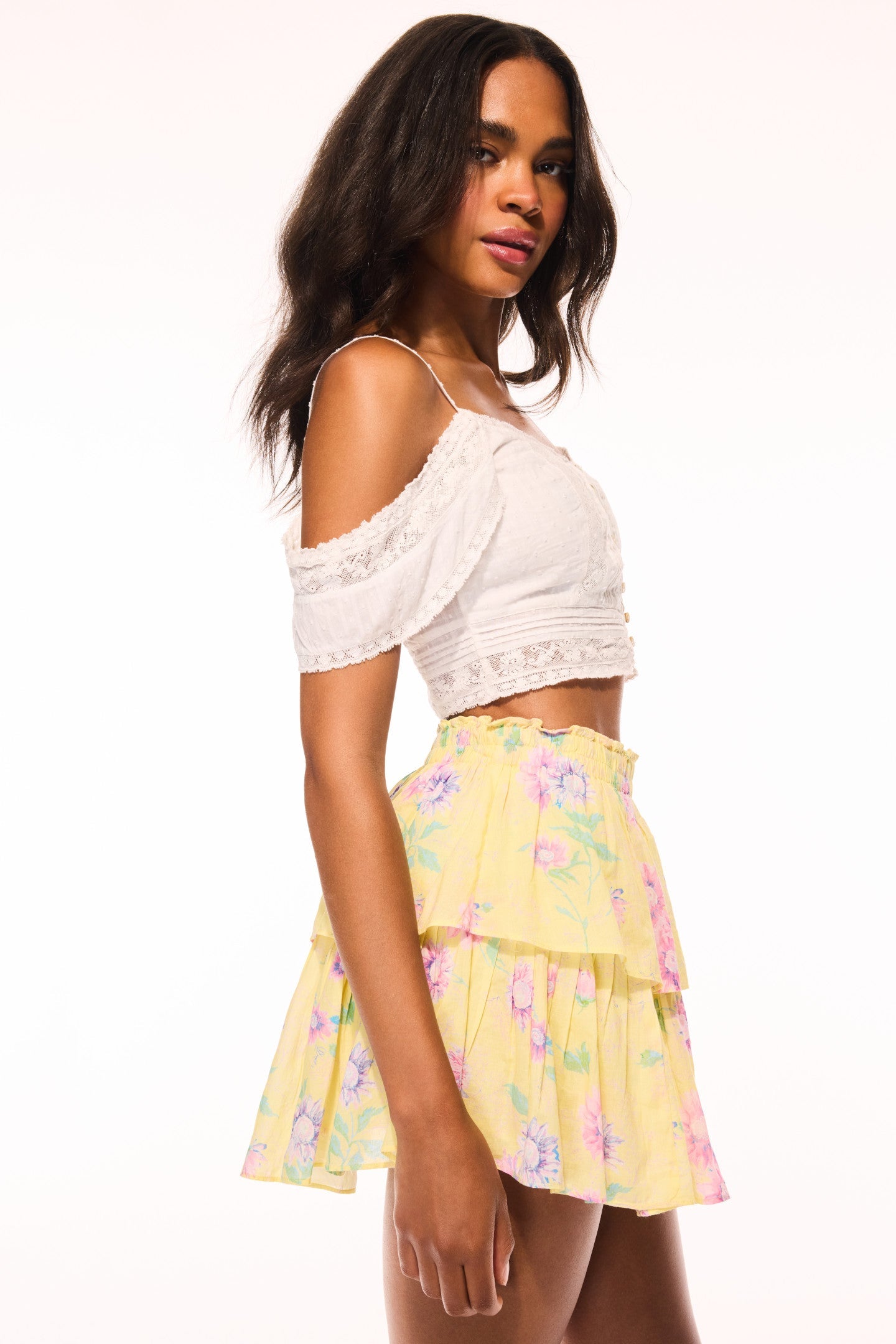 Ruffle Mini Upcycled Cotton Skirt