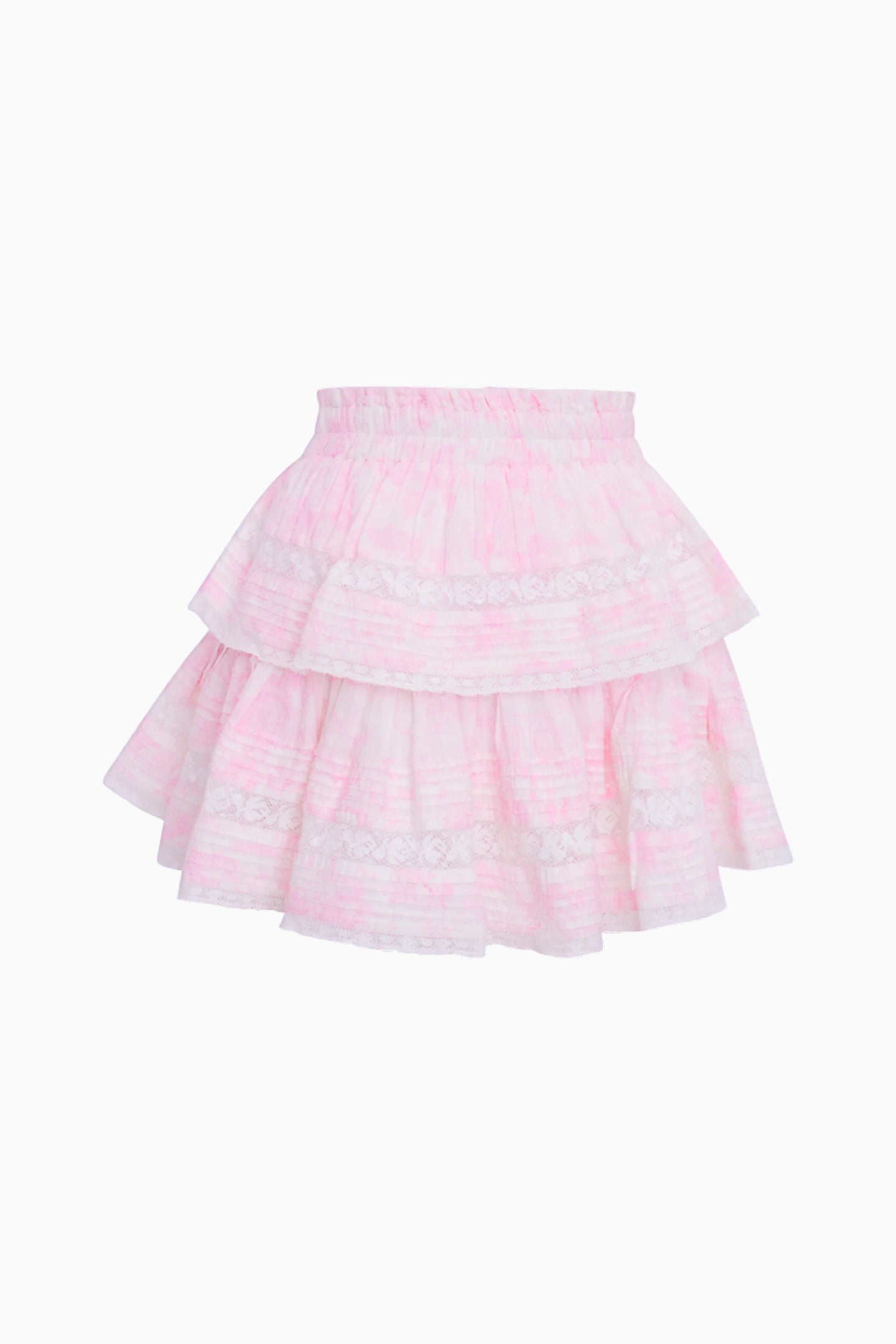 Ruffle Mini Toile Print Skirt - POWDER PINK