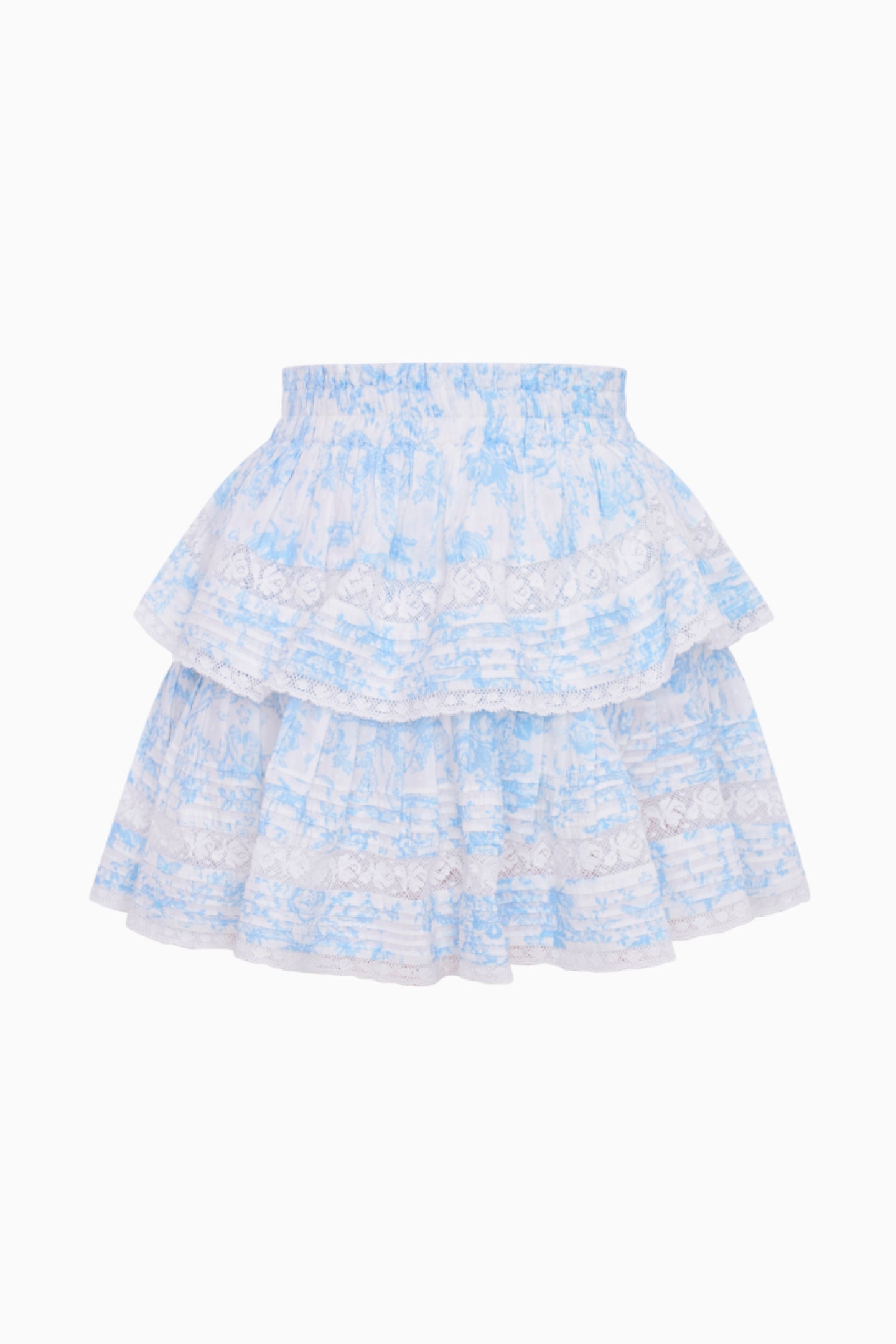 Ruffle Mini Toile Print Skirt