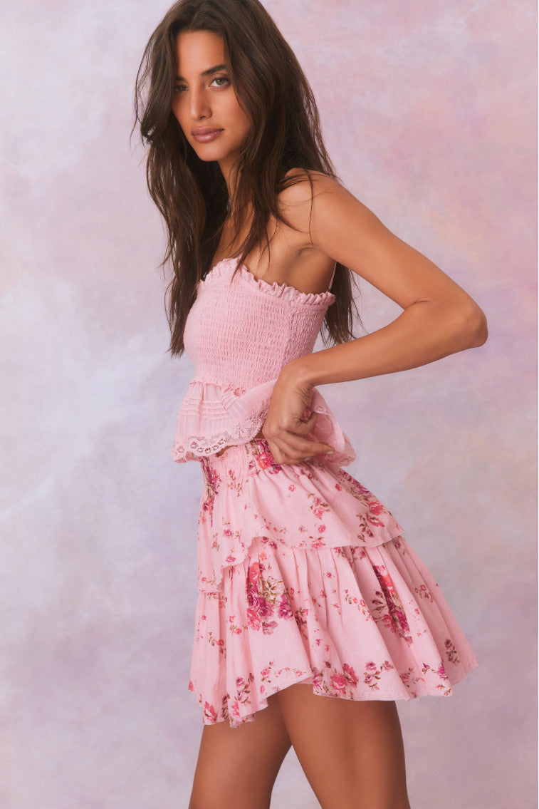 Ruffle Mini Upcycled Cotton Skirt