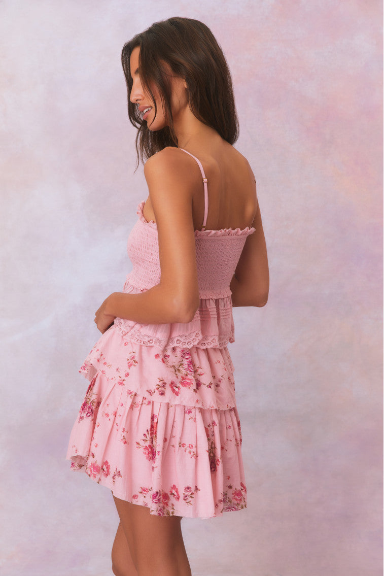 Ruffle Mini Upcycled Cotton Skirt